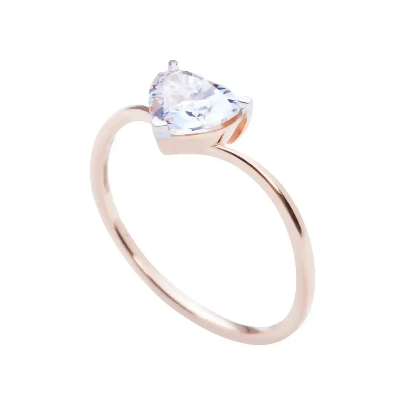 75 Cents Dainty Heart Diamond Ring