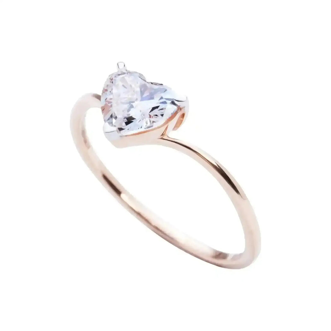 75 Cents Dainty Heart Diamond Ring