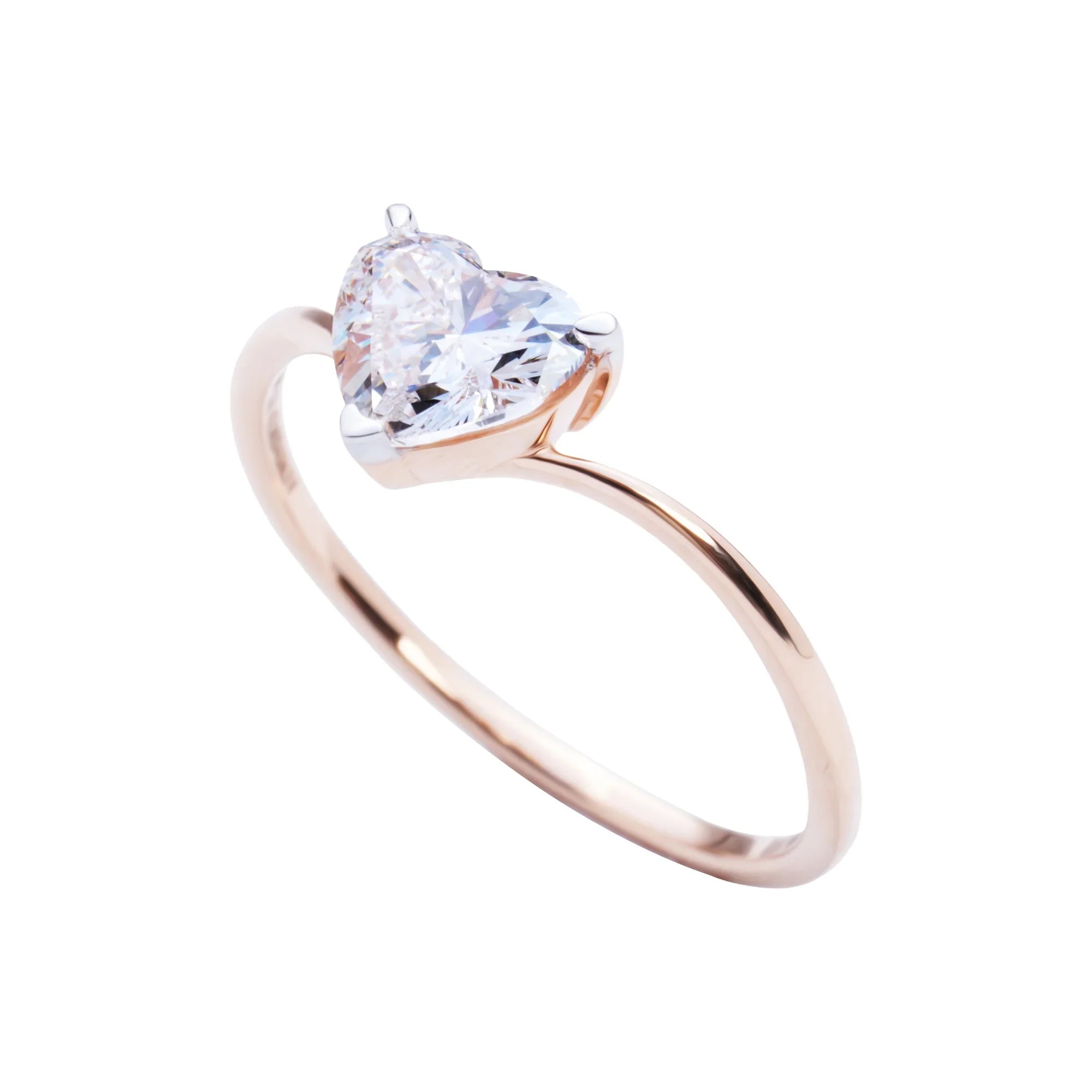 Dainty Heart Diamond Ring