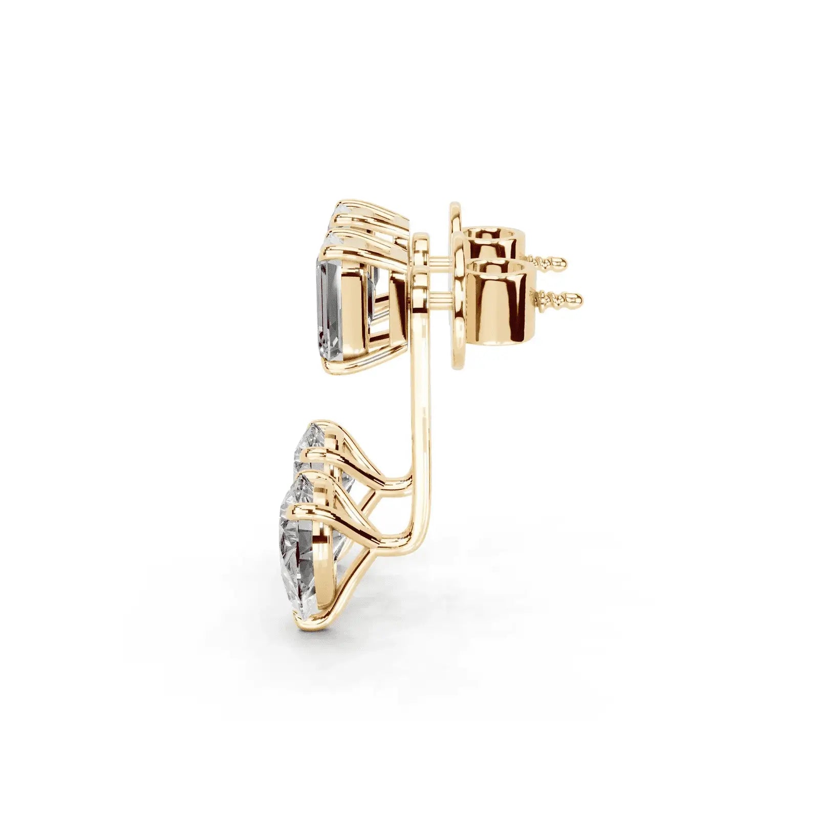 4 Carat Vespera Solitaires with Detachable Pear Jackets