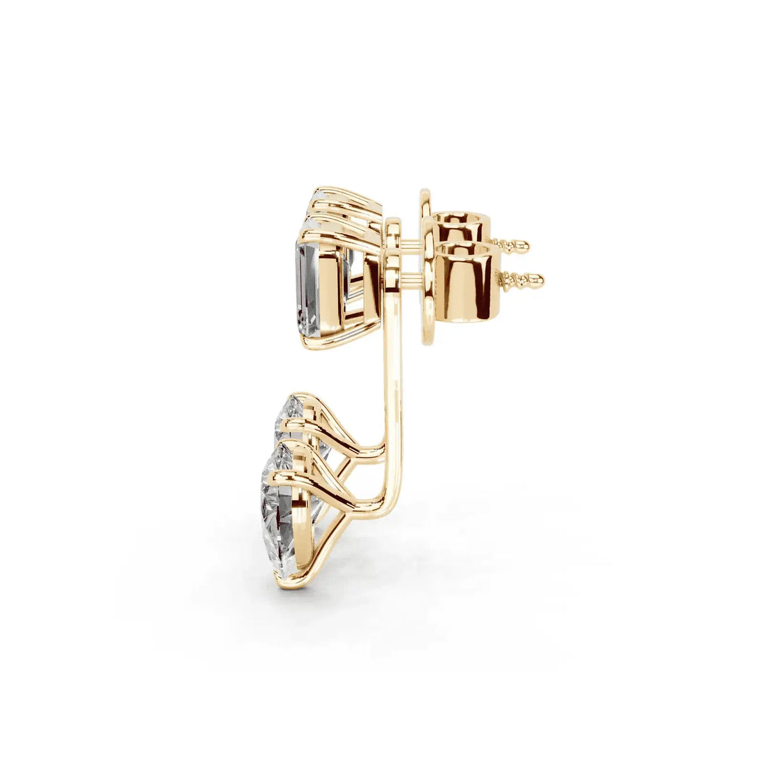 4 Carat Vespera Solitaires with Detachable Pear Jackets