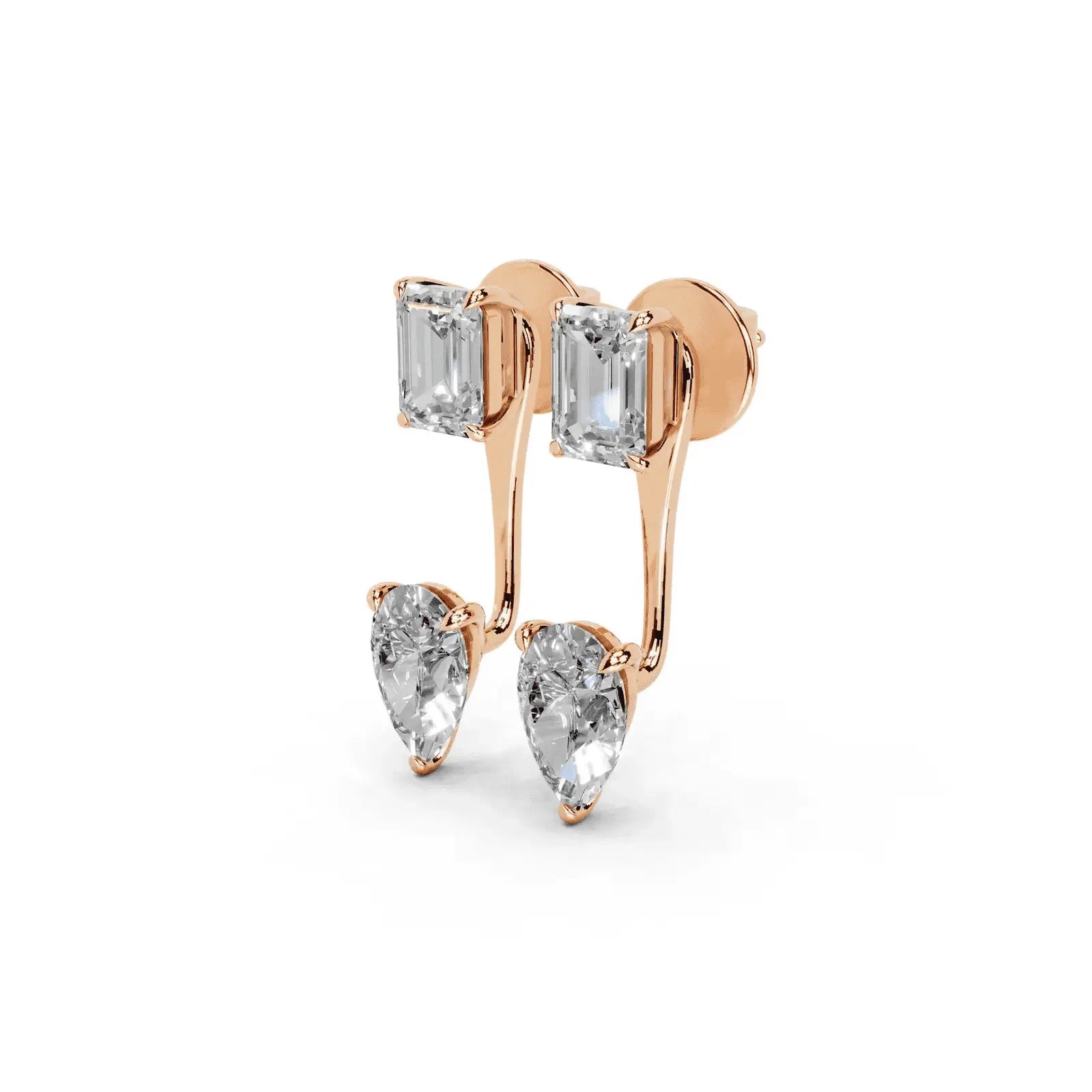 4 Carat Vespera Solitaires with Detachable Pear Jackets