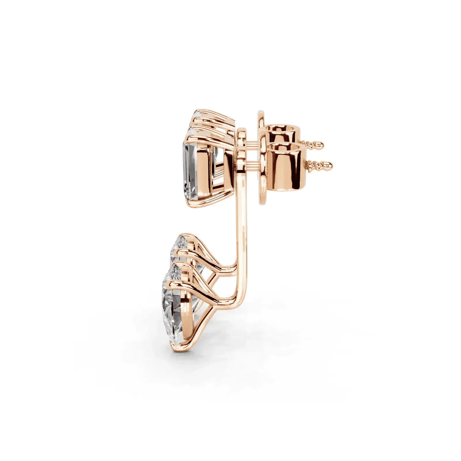 4 Carat Vespera Solitaires with Detachable Pear Jackets
