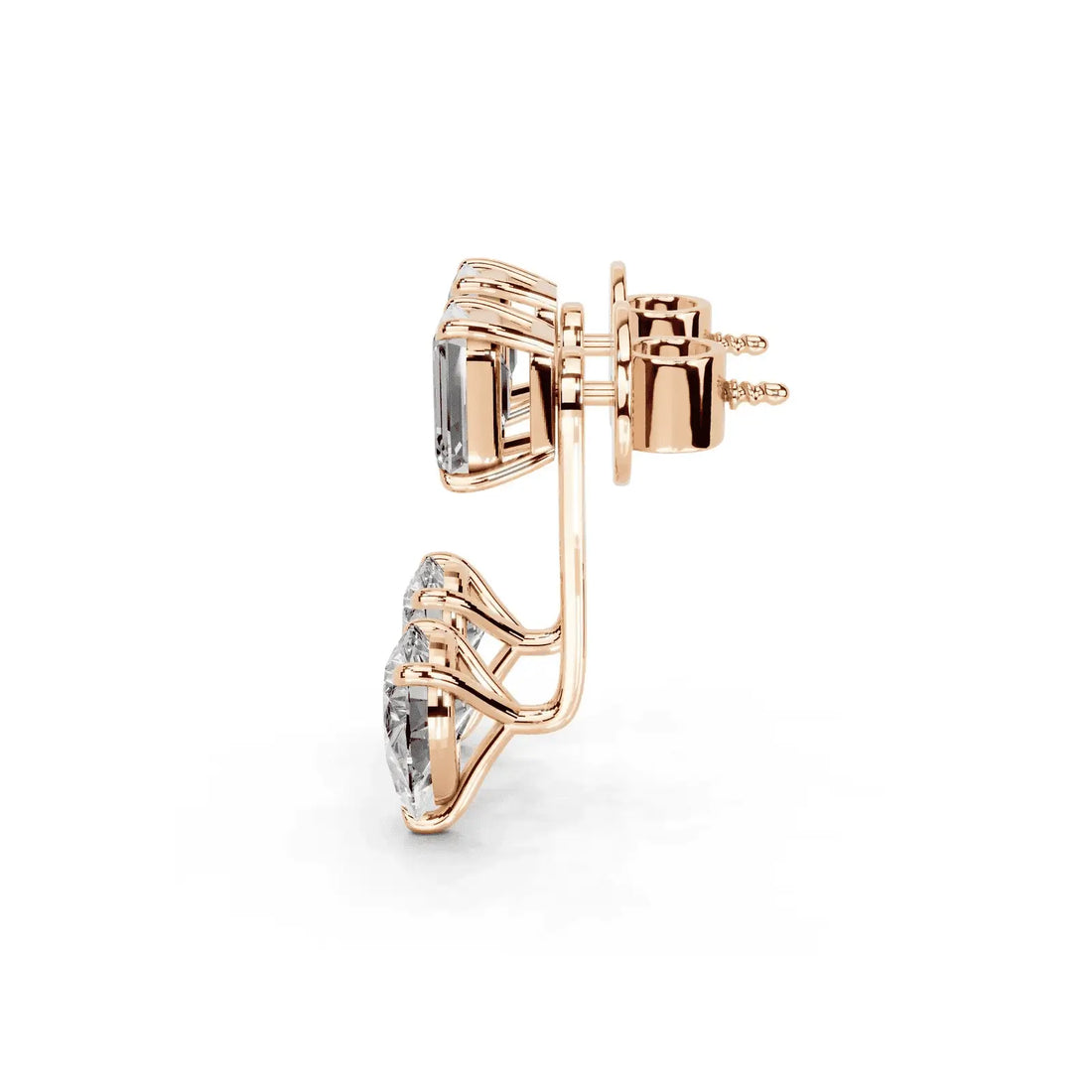 4 Carat Vespera Solitaires with Detachable Pear Jackets