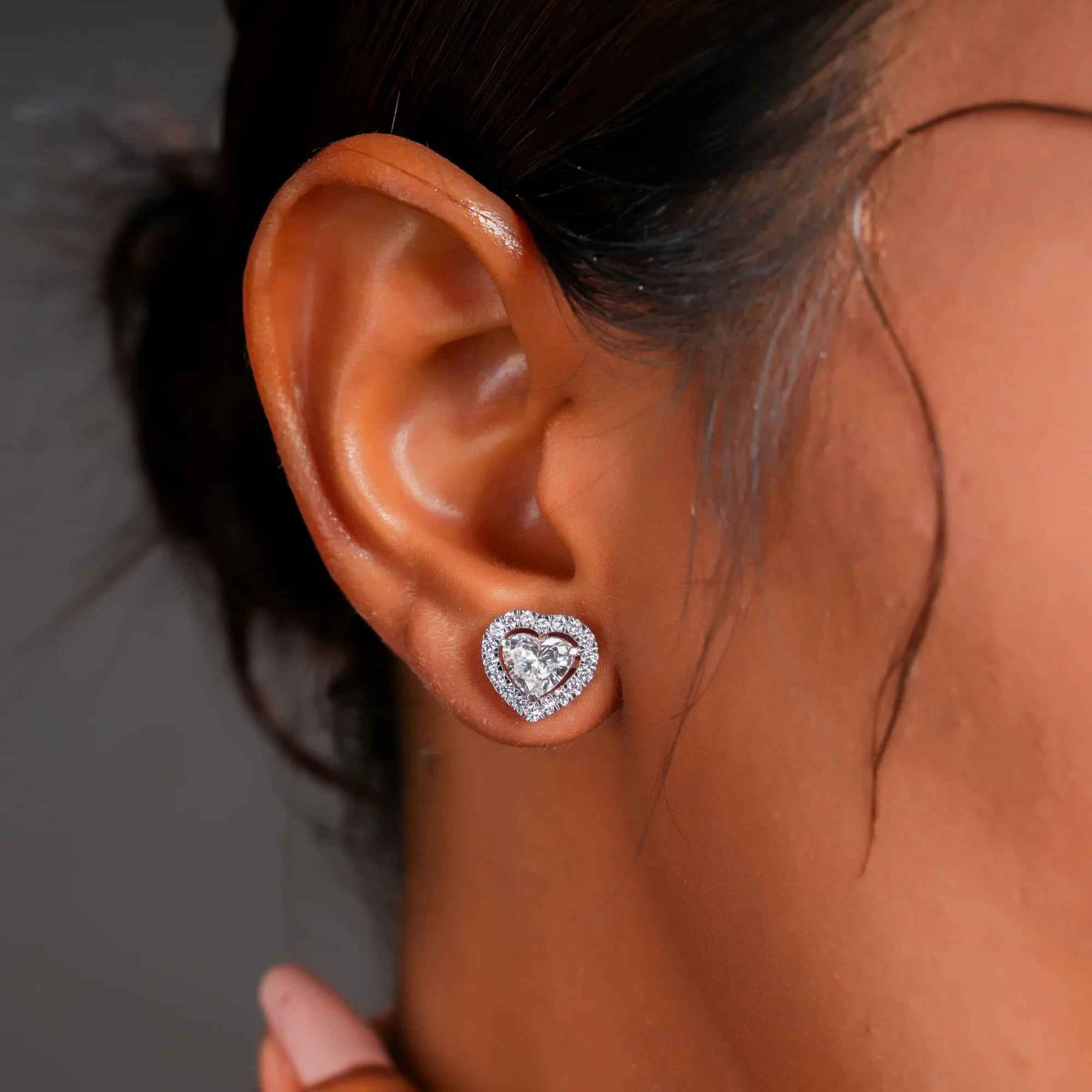 2 Carat Eugenie Heart Diamond Studs