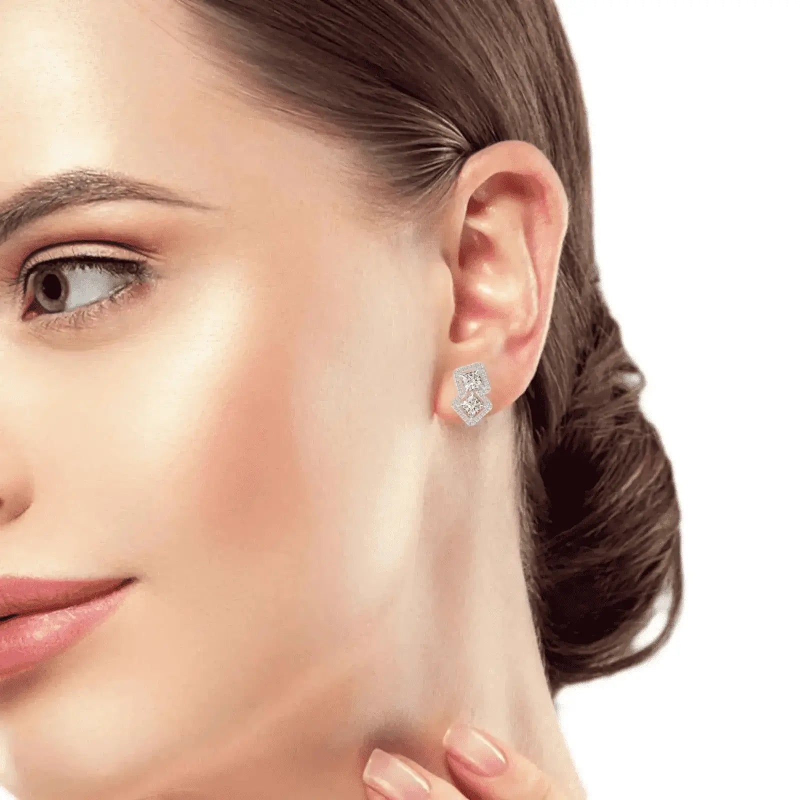 Passion Pair Princess Cut Diamond Earrings