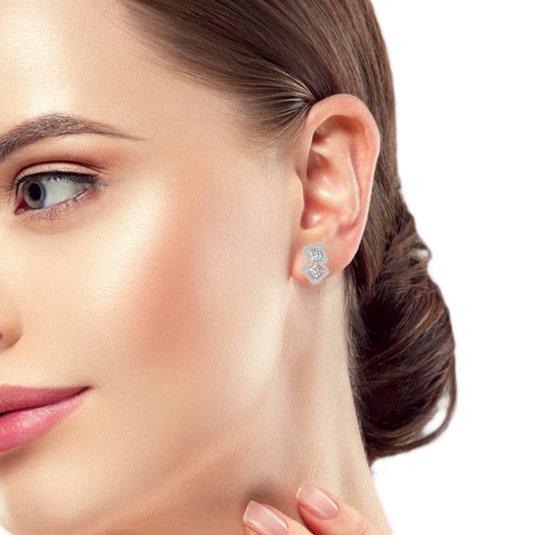 Passion Pair Princess Cut Diamond Earrings