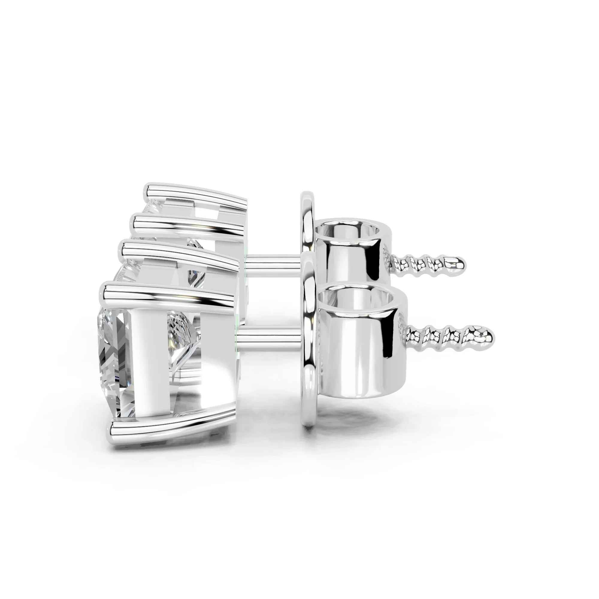 2.8 Carat Patricia Princess Cut Solitaire Studs
