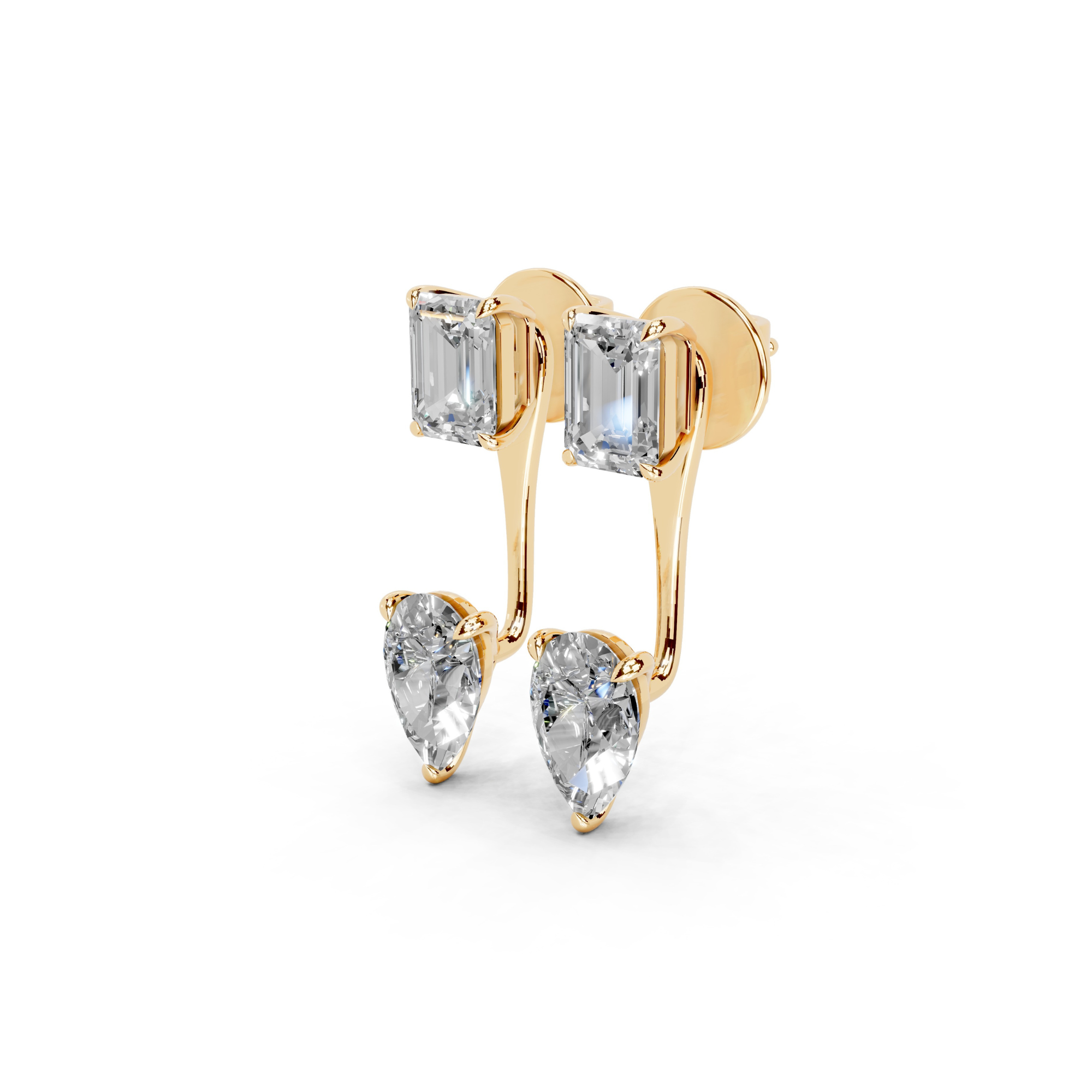 4 Carat Vespera Solitaires with Detachable Pear Jackets