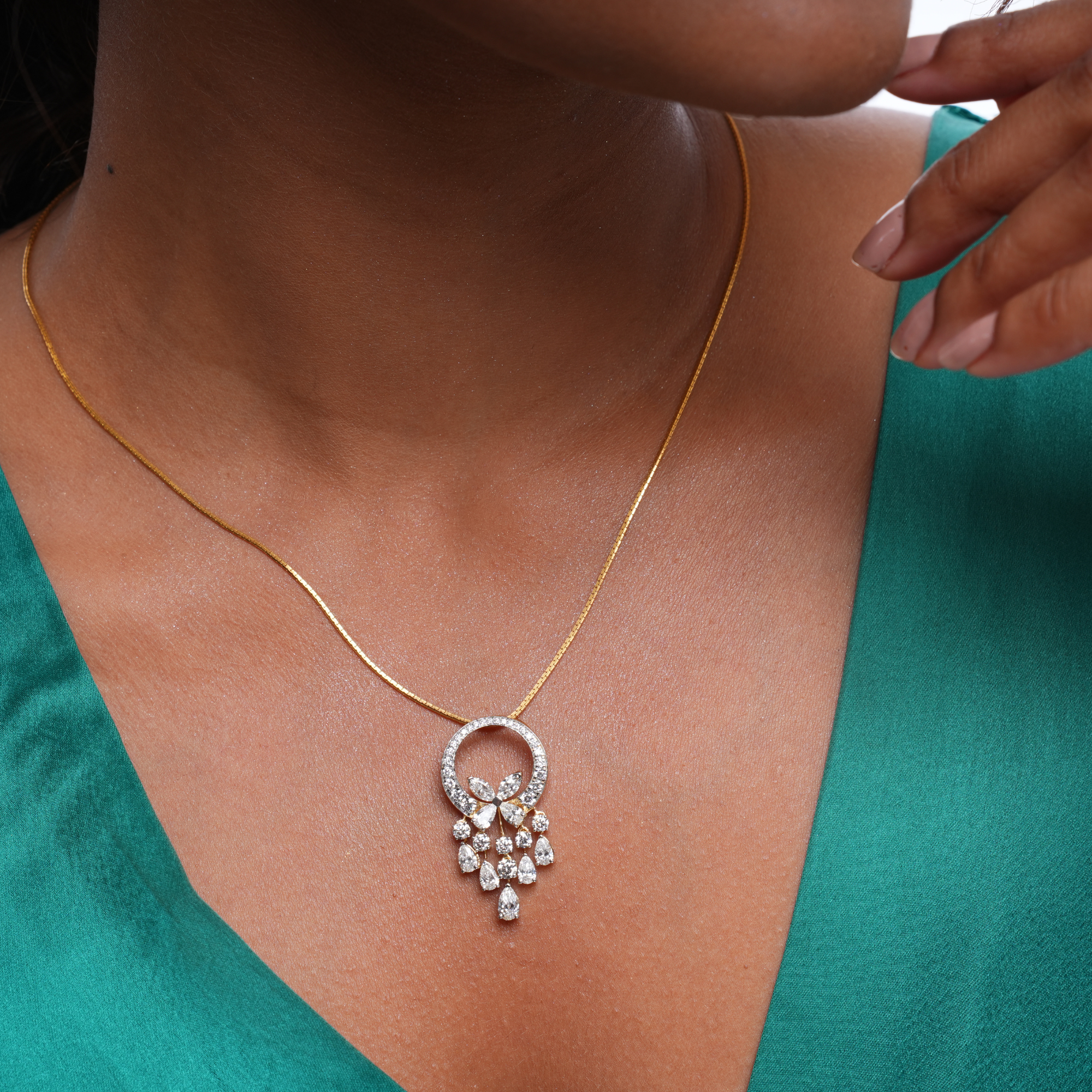 Butterfly Halo Diamond Pendant