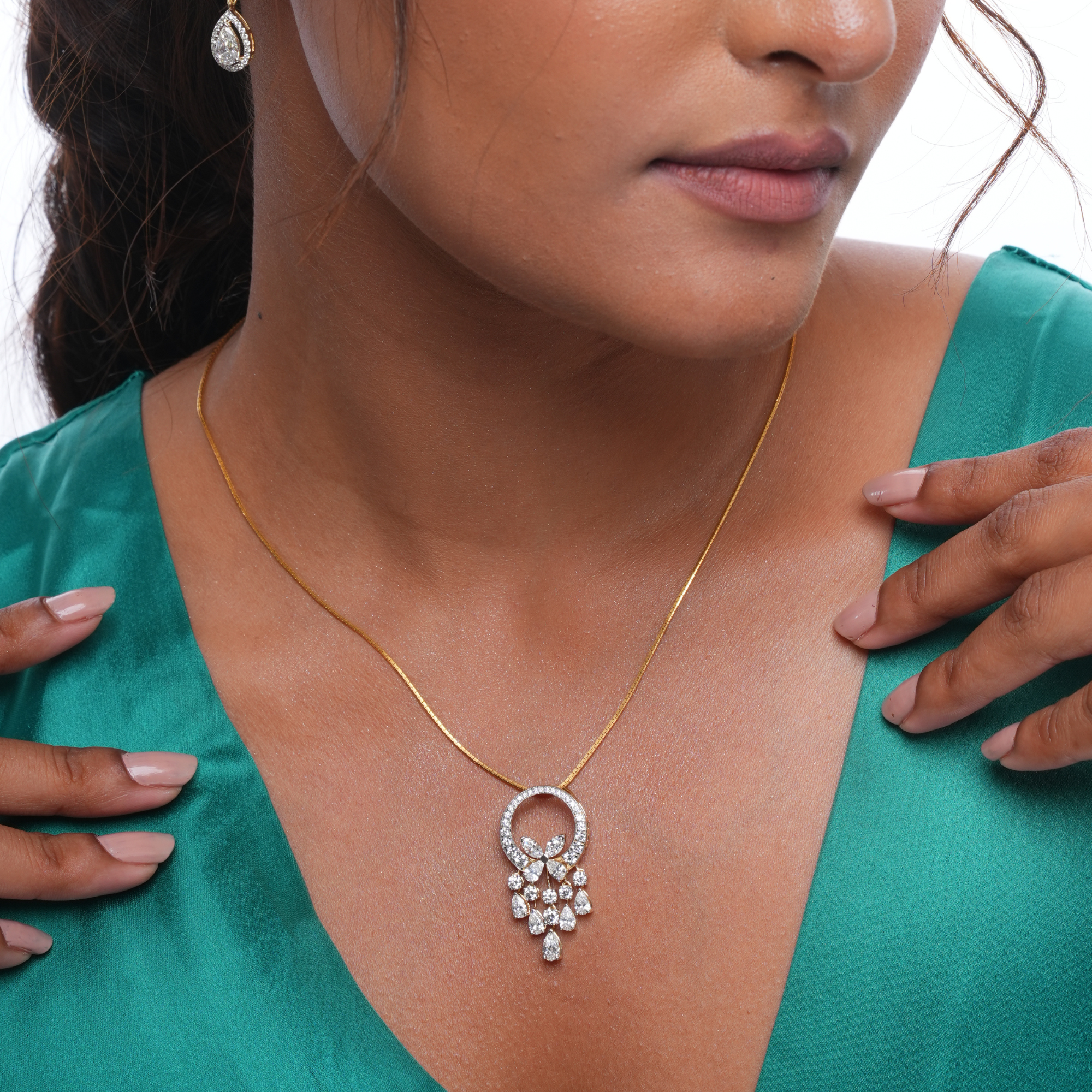 Butterfly Halo Diamond Pendant