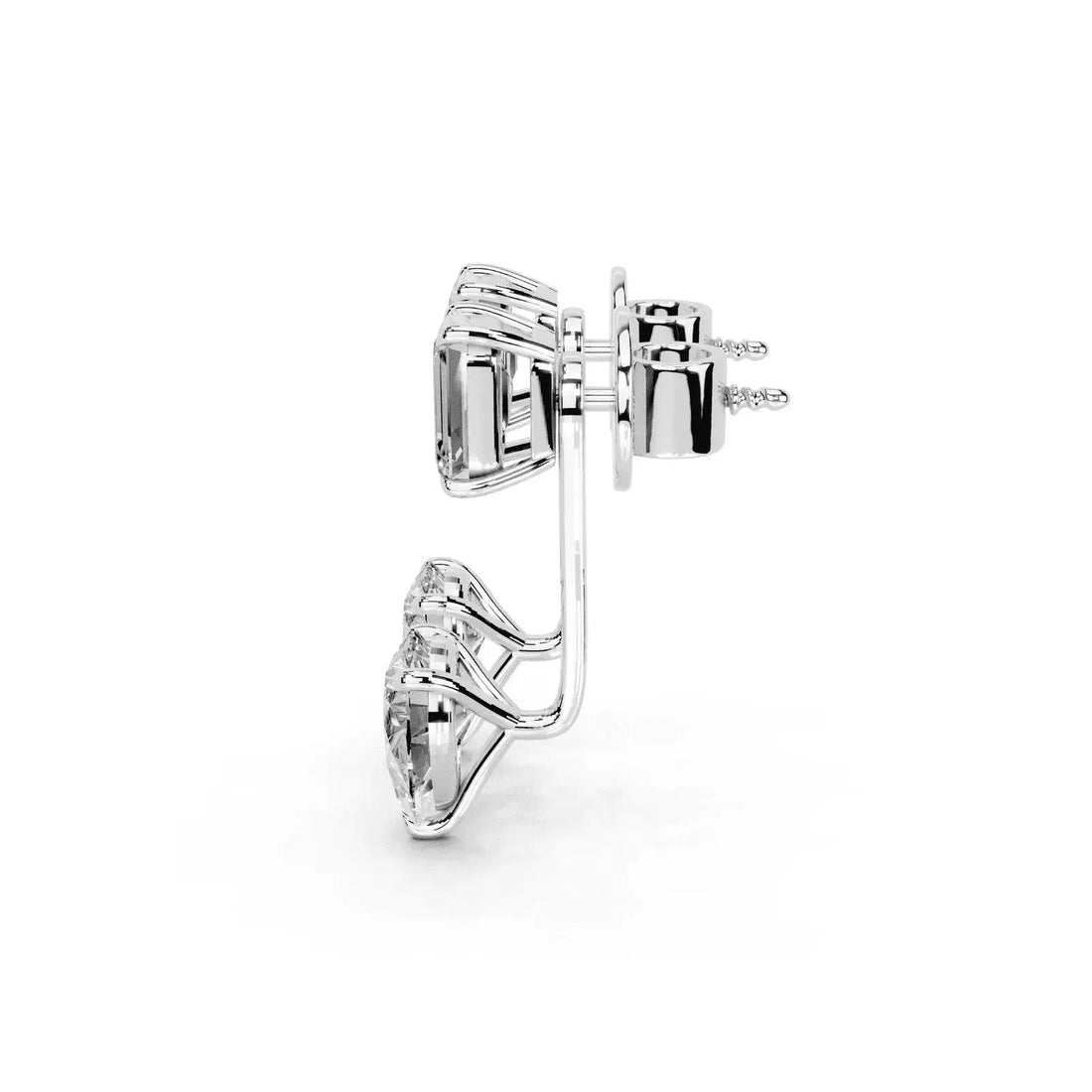4 Carat Vespera Solitaires with Detachable Pear Jackets