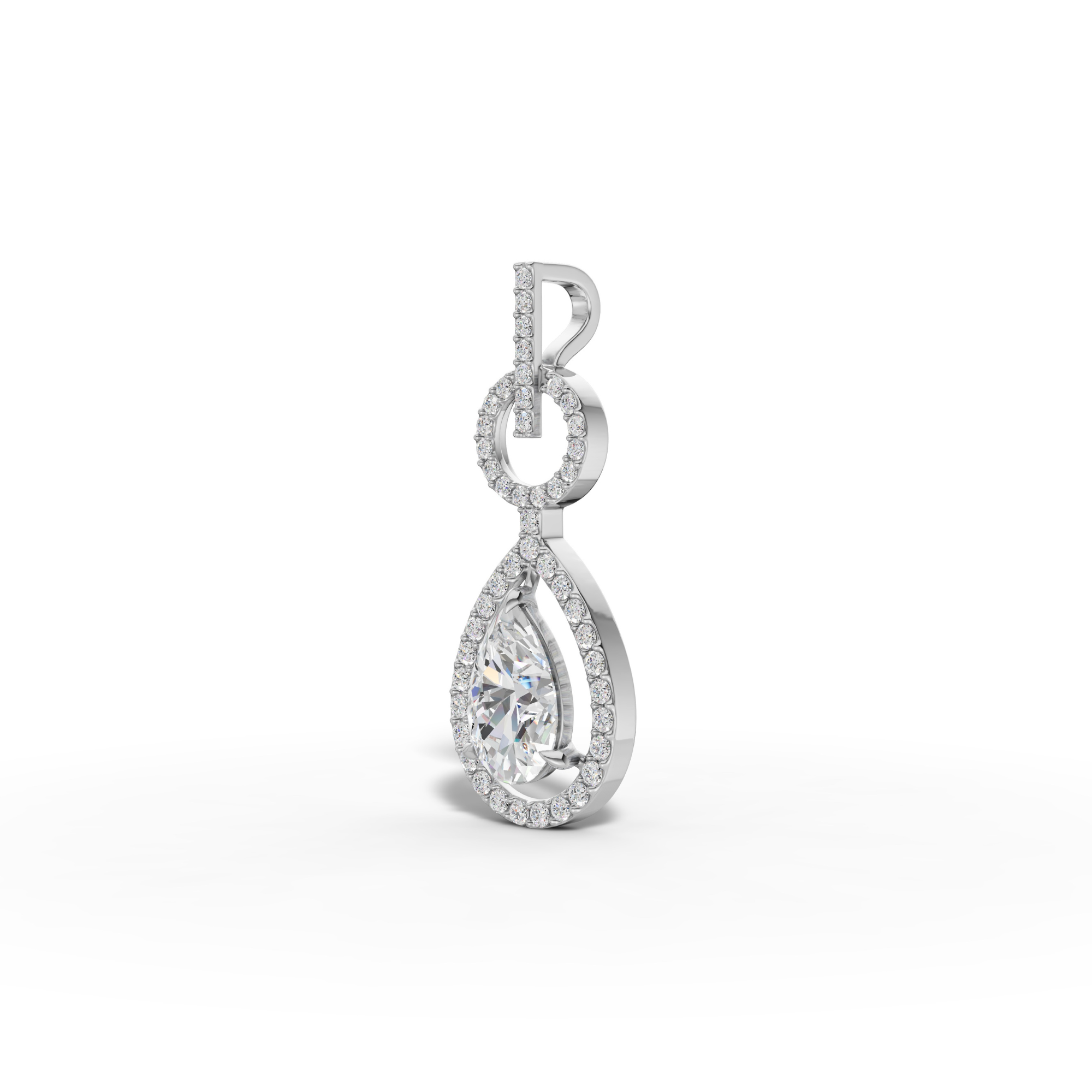 1.6 Carat Aurora Drop Diamond Pendant