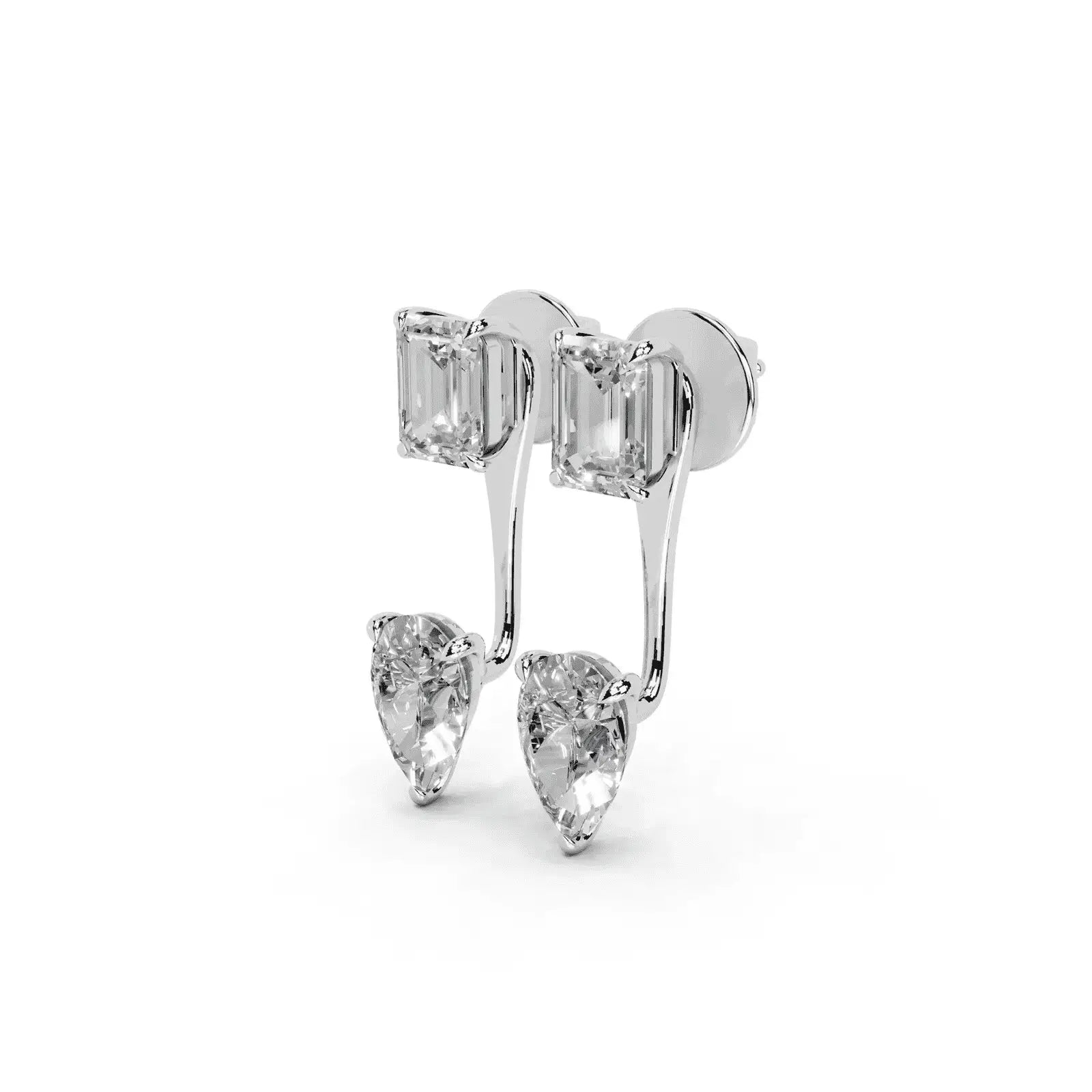 4 Carat Vespera Solitaires with Detachable Pear Jackets