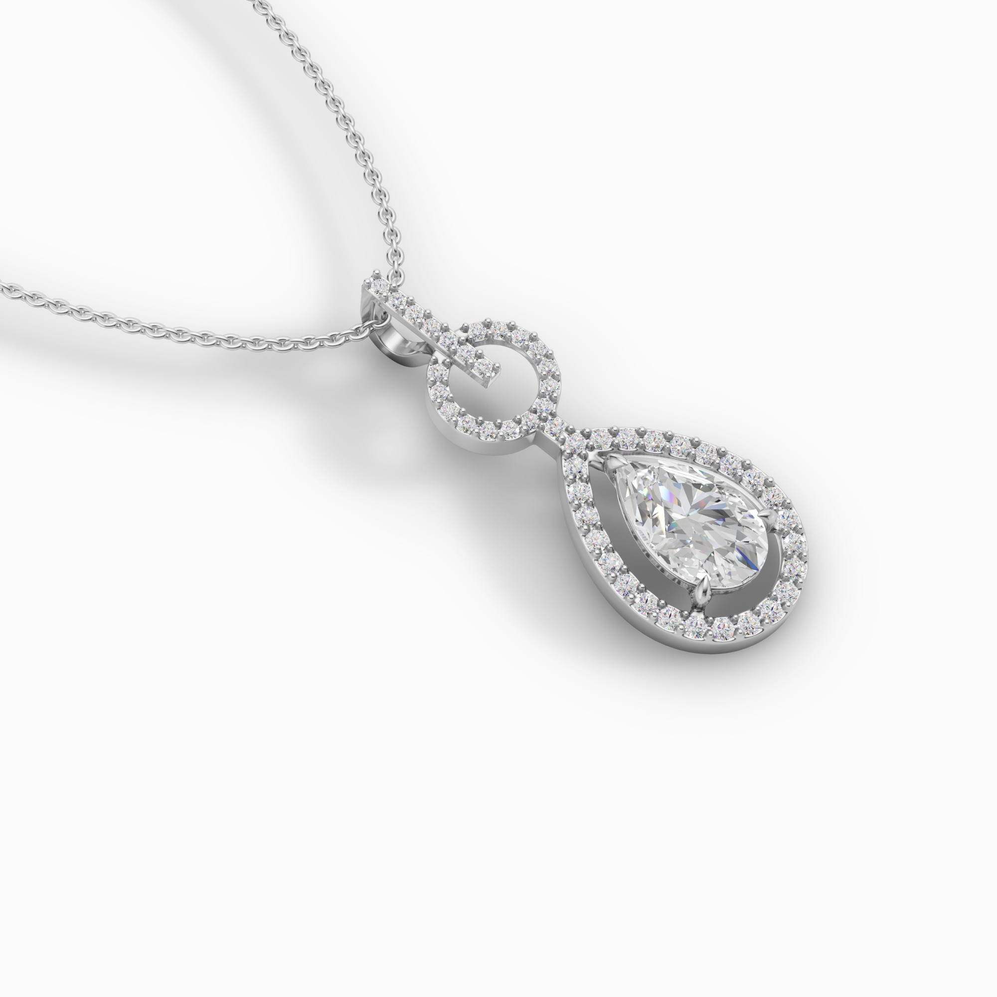 1.6 Carat Aurora Drop Diamond Pendant