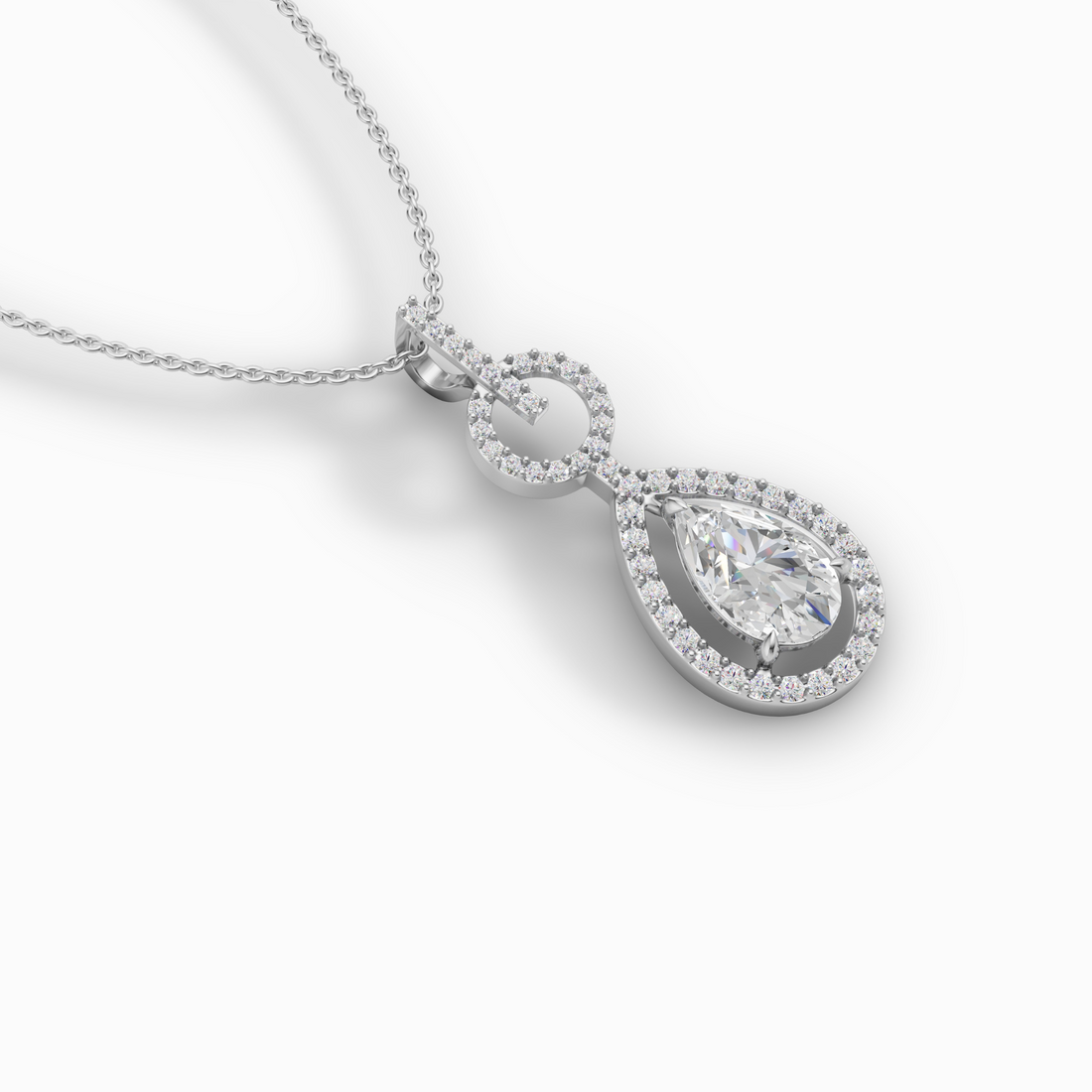 Aurora Drop Diamond Pendant