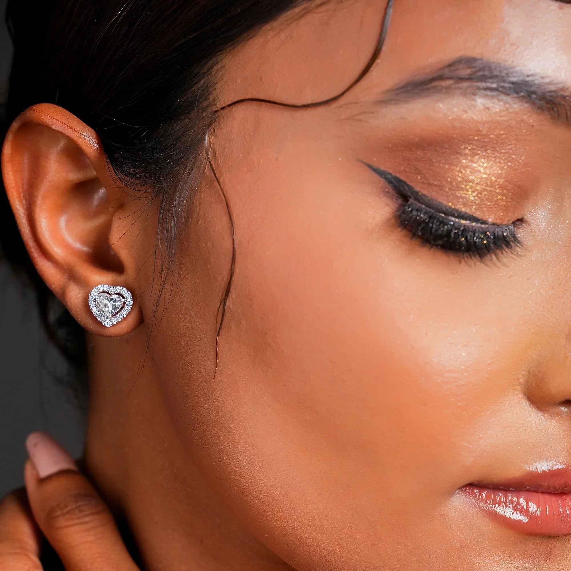 2 Carat Eugenie Heart Diamond Studs