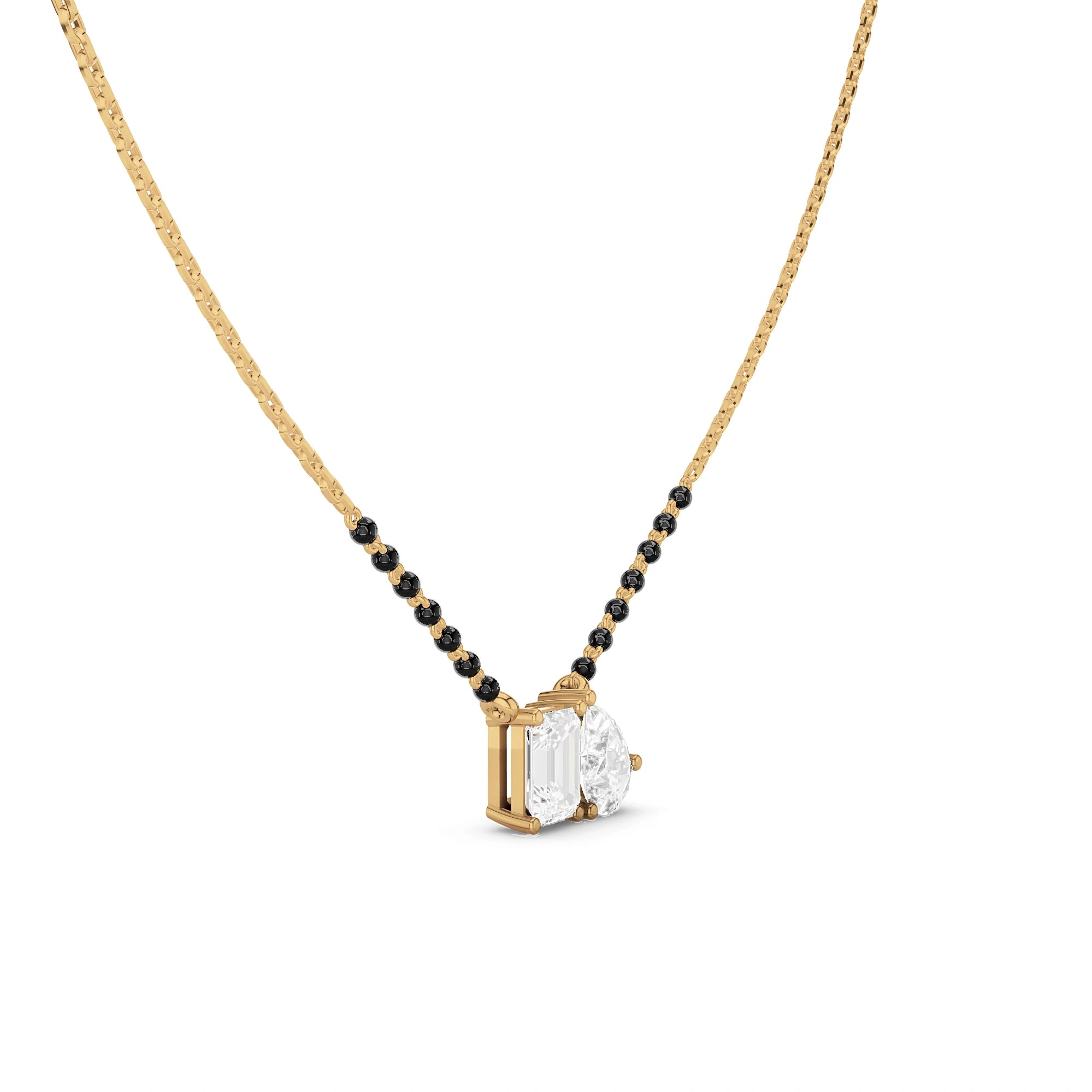 Anika Emerald and Pear Diamond Mangalsutra (With Chain)