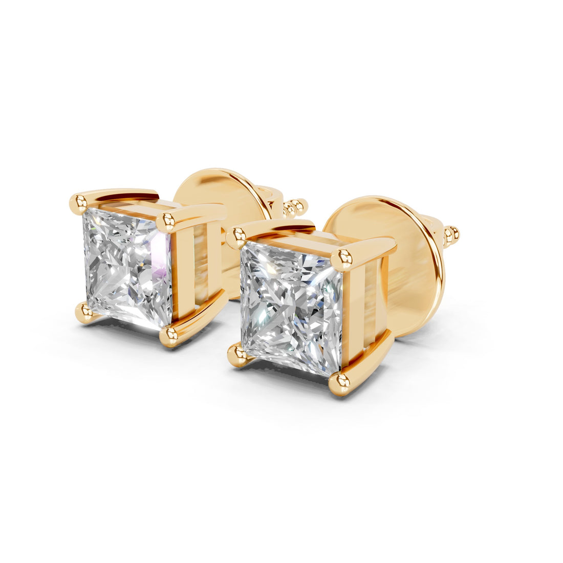 Patricia Princess Cut Diamond Studs