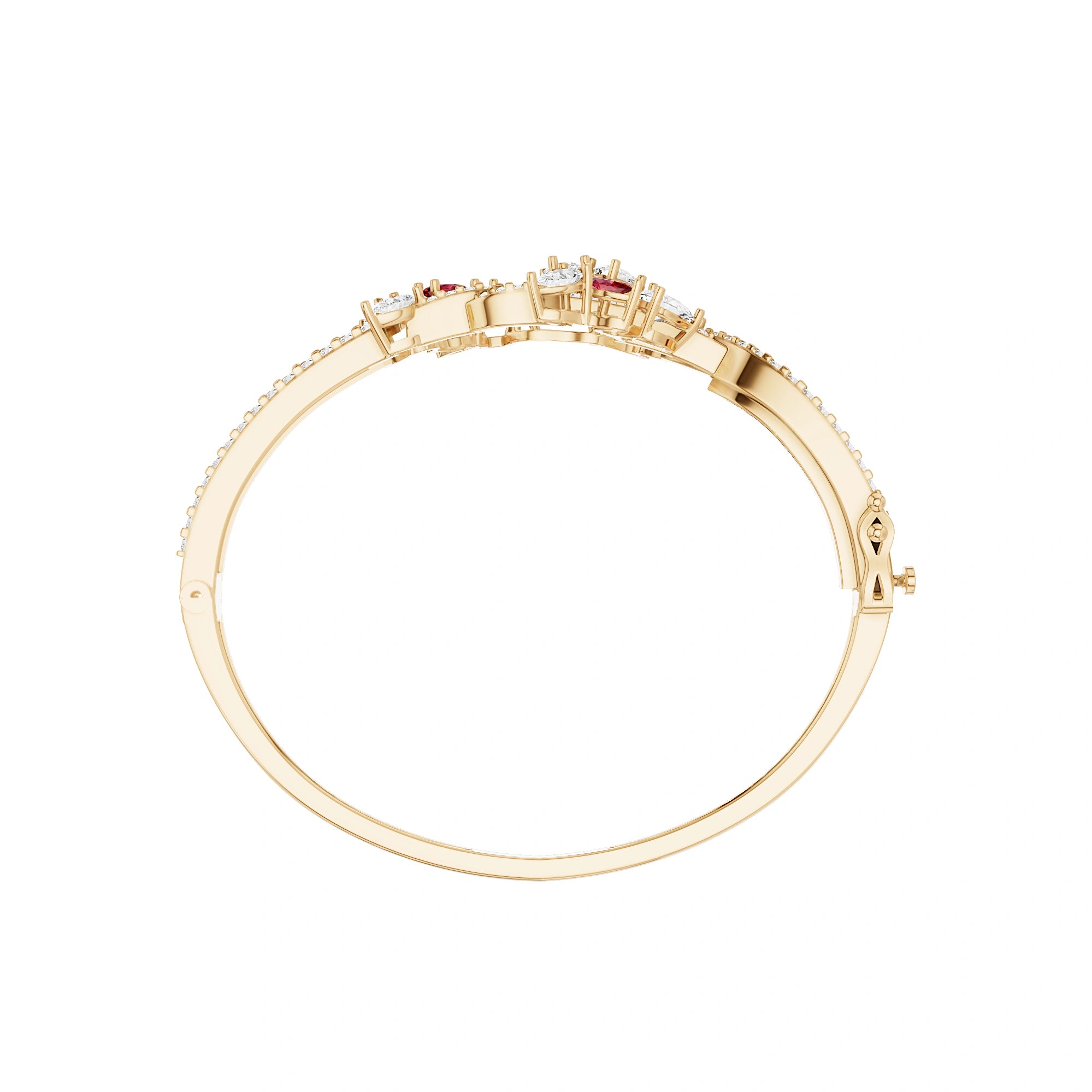 Aanya Ruby and Diamond Statement Bracelet
