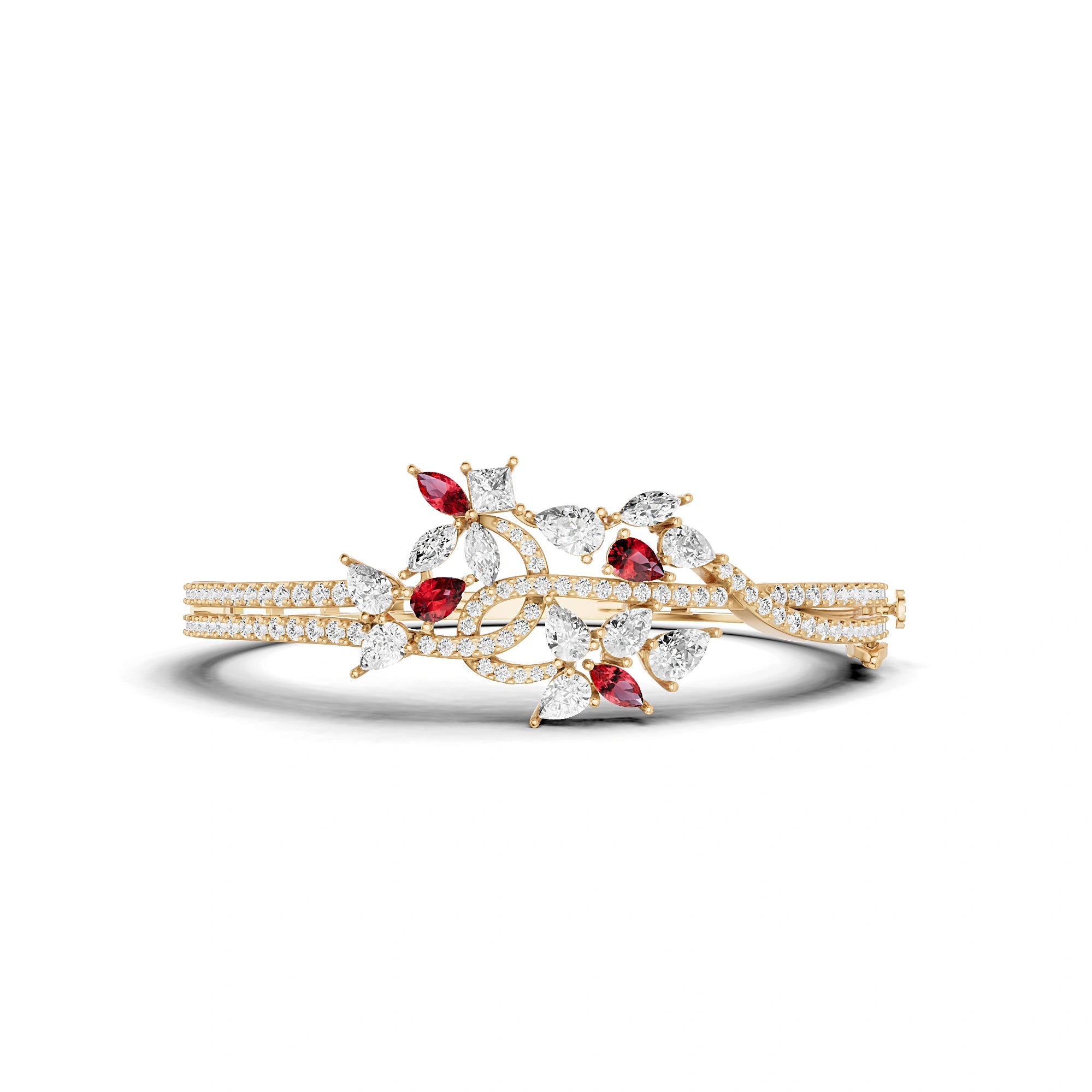 Aanya Ruby and Diamond Statement Bracelet