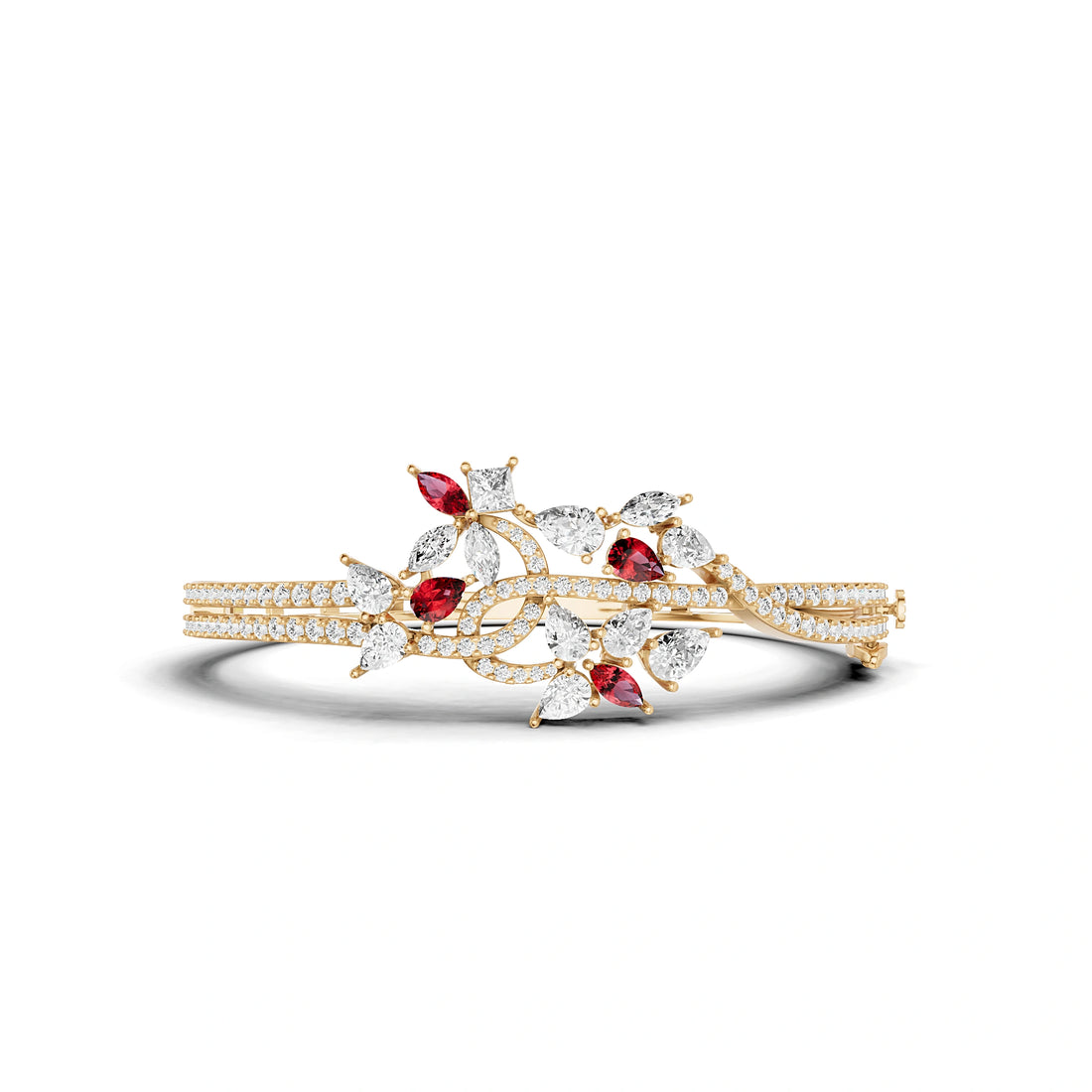 Aanya Ruby and Diamond Statement Bracelet