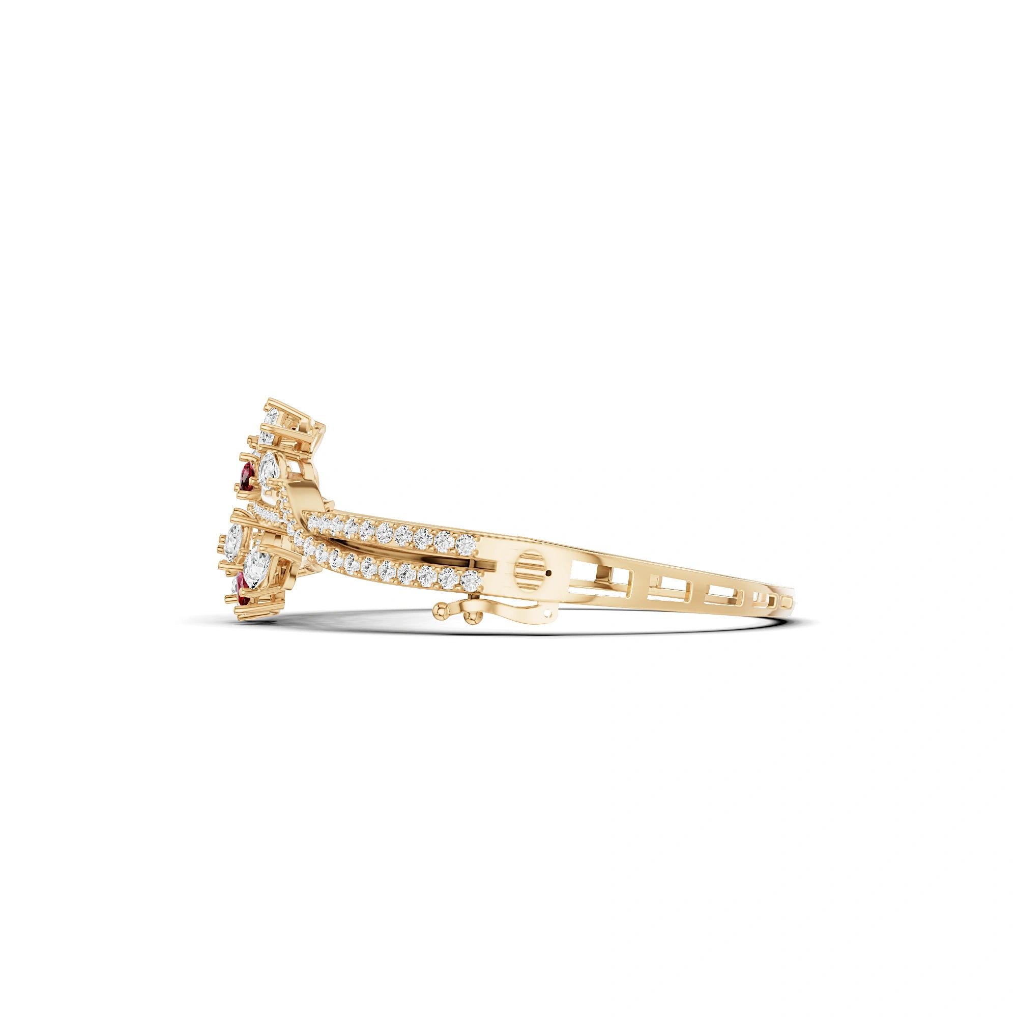 Aanya Ruby and Diamond Statement Bracelet