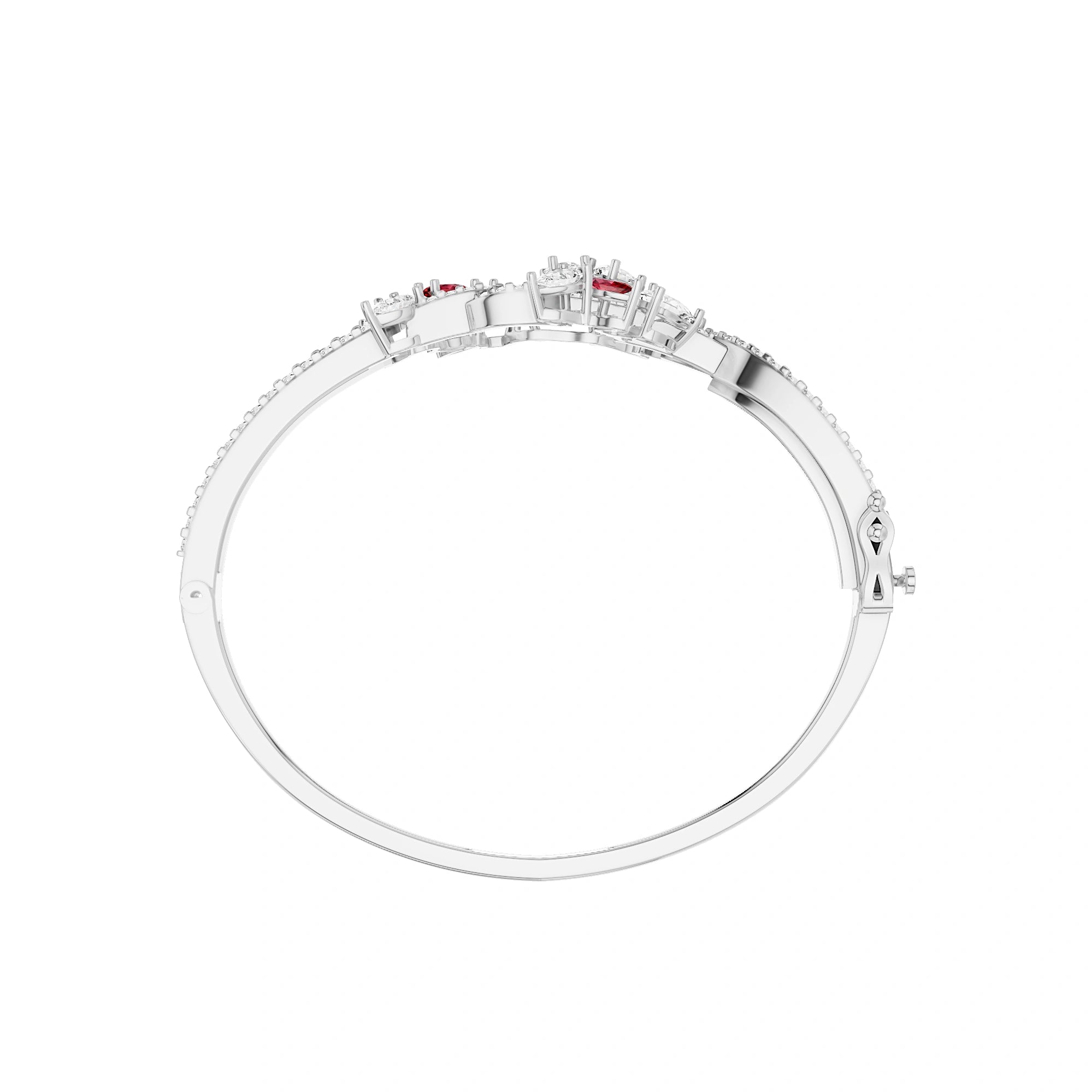 Aanya Ruby and Diamond Statement Bracelet