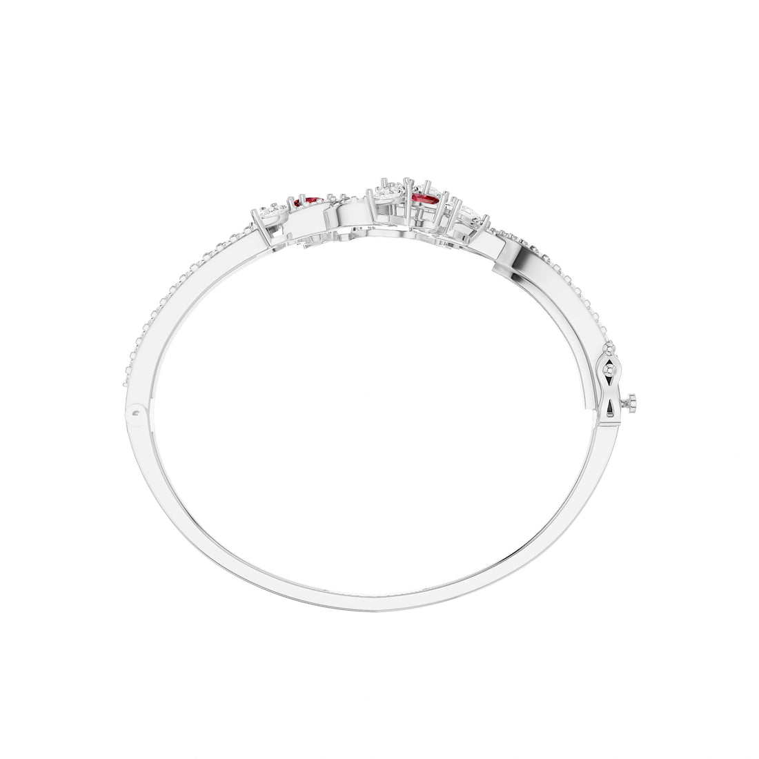 Aanya Ruby and Diamond Statement Bracelet