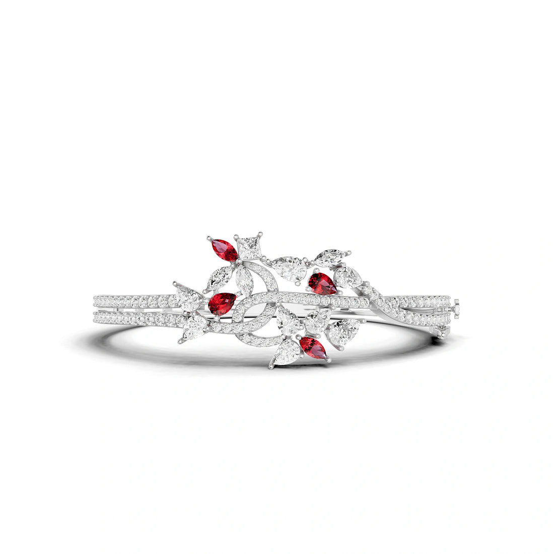 Aanya Ruby and Diamond Statement Bracelet