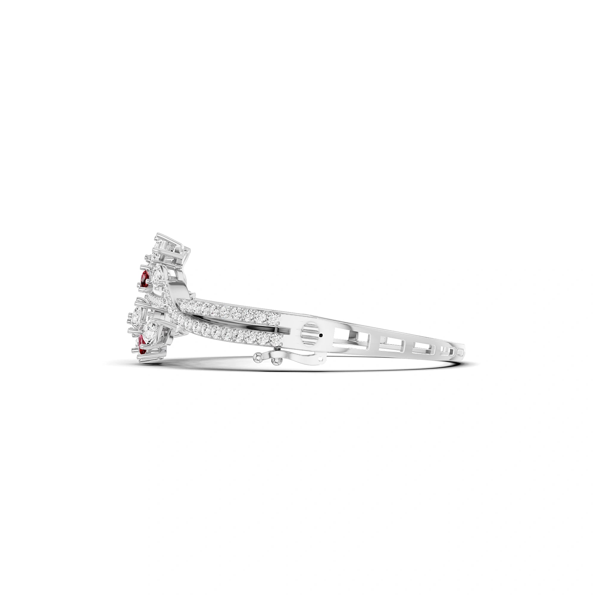 Aanya Ruby and Diamond Statement Bracelet