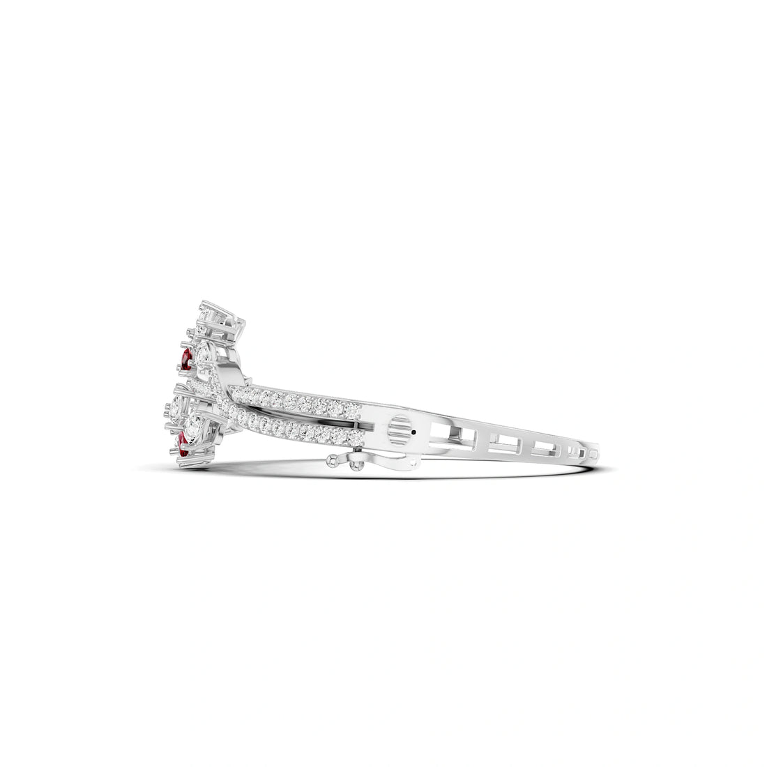 Aanya Ruby and Diamond Statement Bracelet