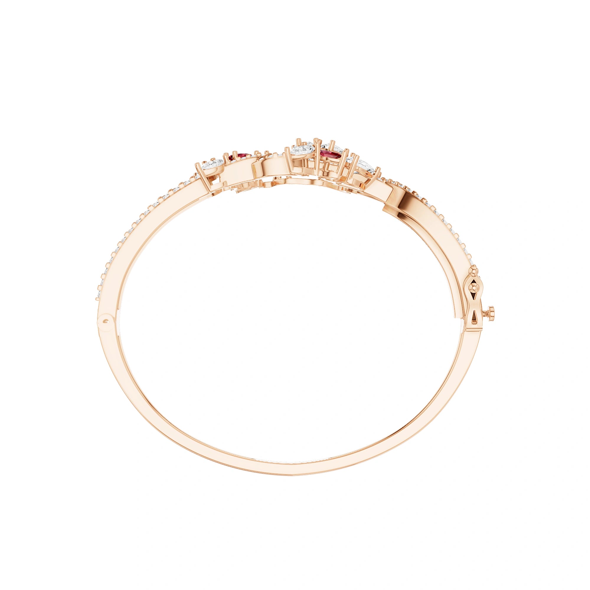 Aanya Ruby and Diamond Statement Bracelet