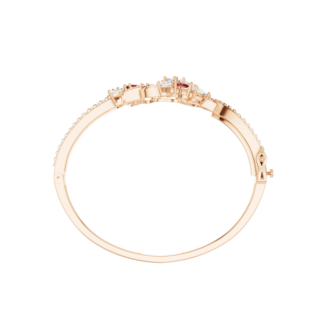 Aanya Ruby and Diamond Statement Bracelet