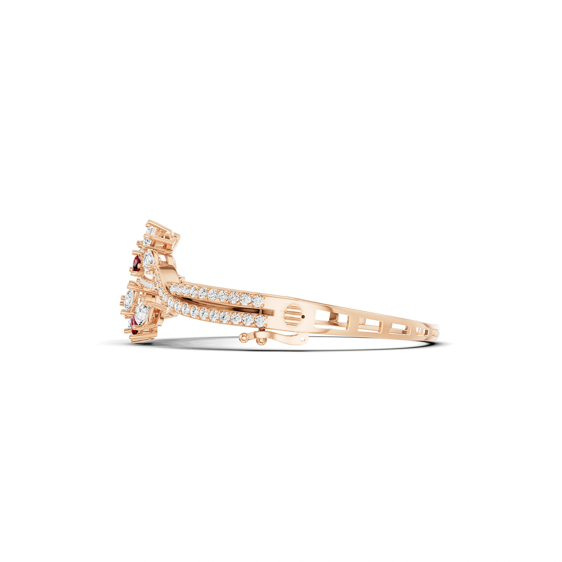 Aanya Ruby and Diamond Statement Bracelet