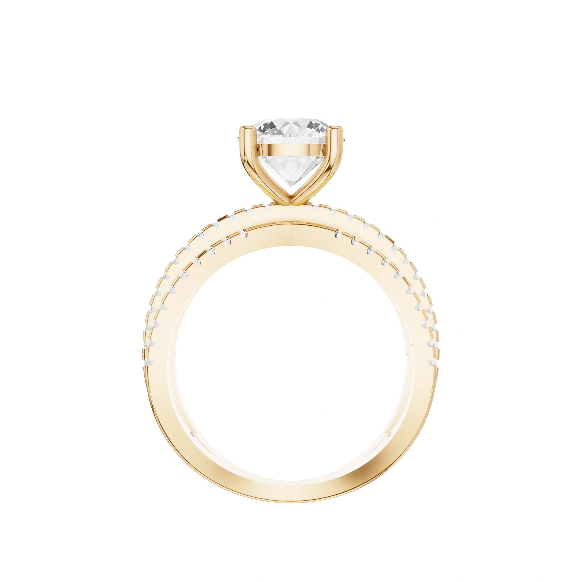 Odette Round Diamond Three Band Ring