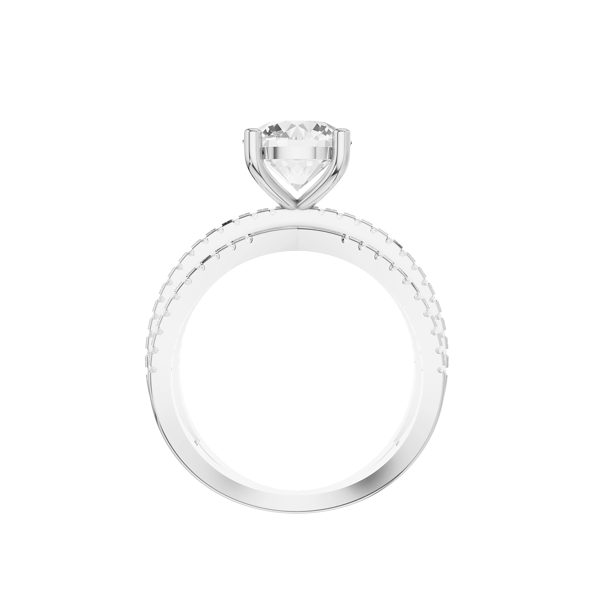 Odette Round Diamond Three Band Ring
