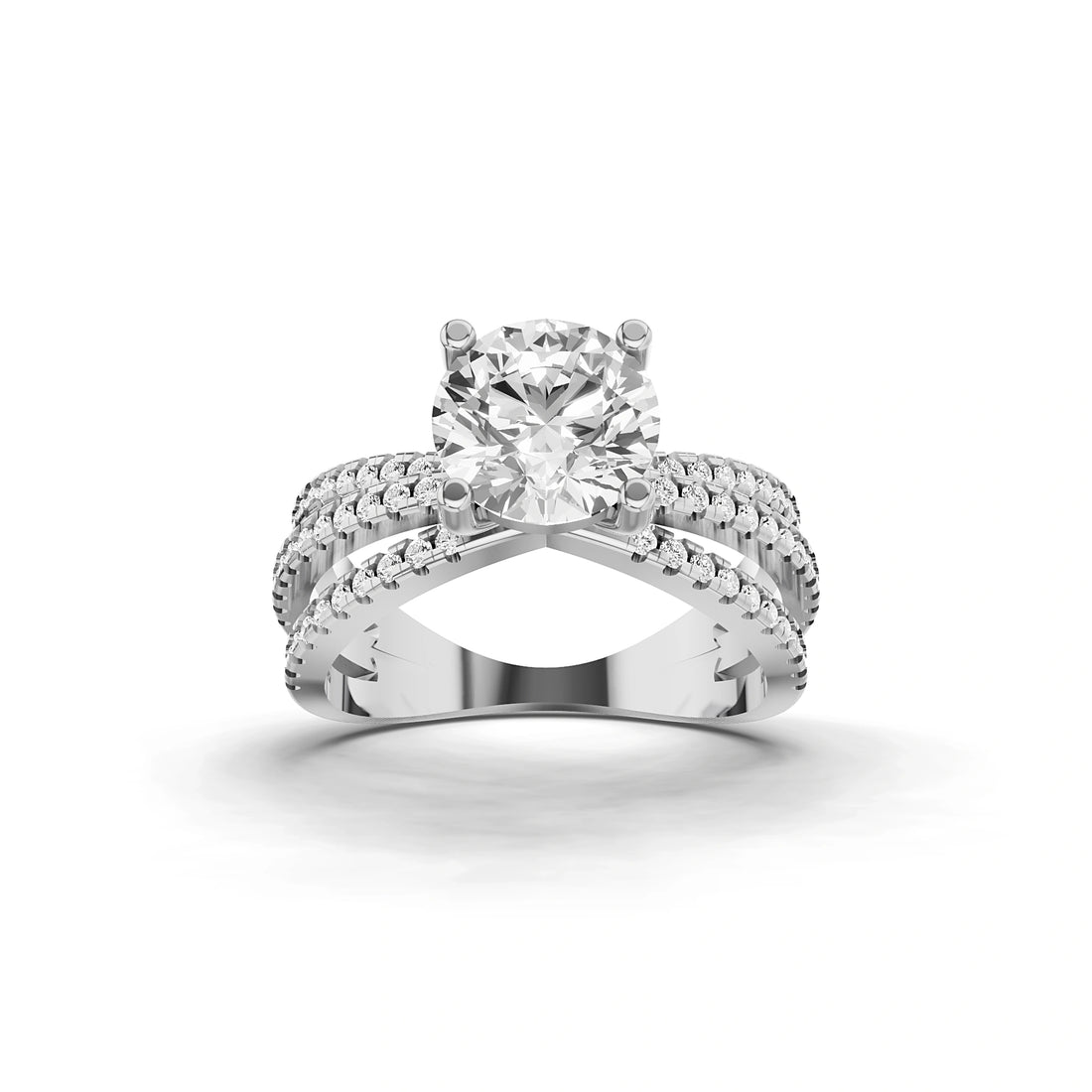 Odette Round Diamond Three Band Ring