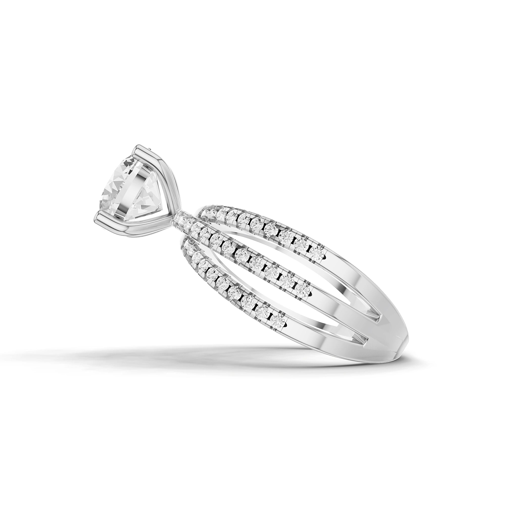 Odette Round Diamond Three Band Ring