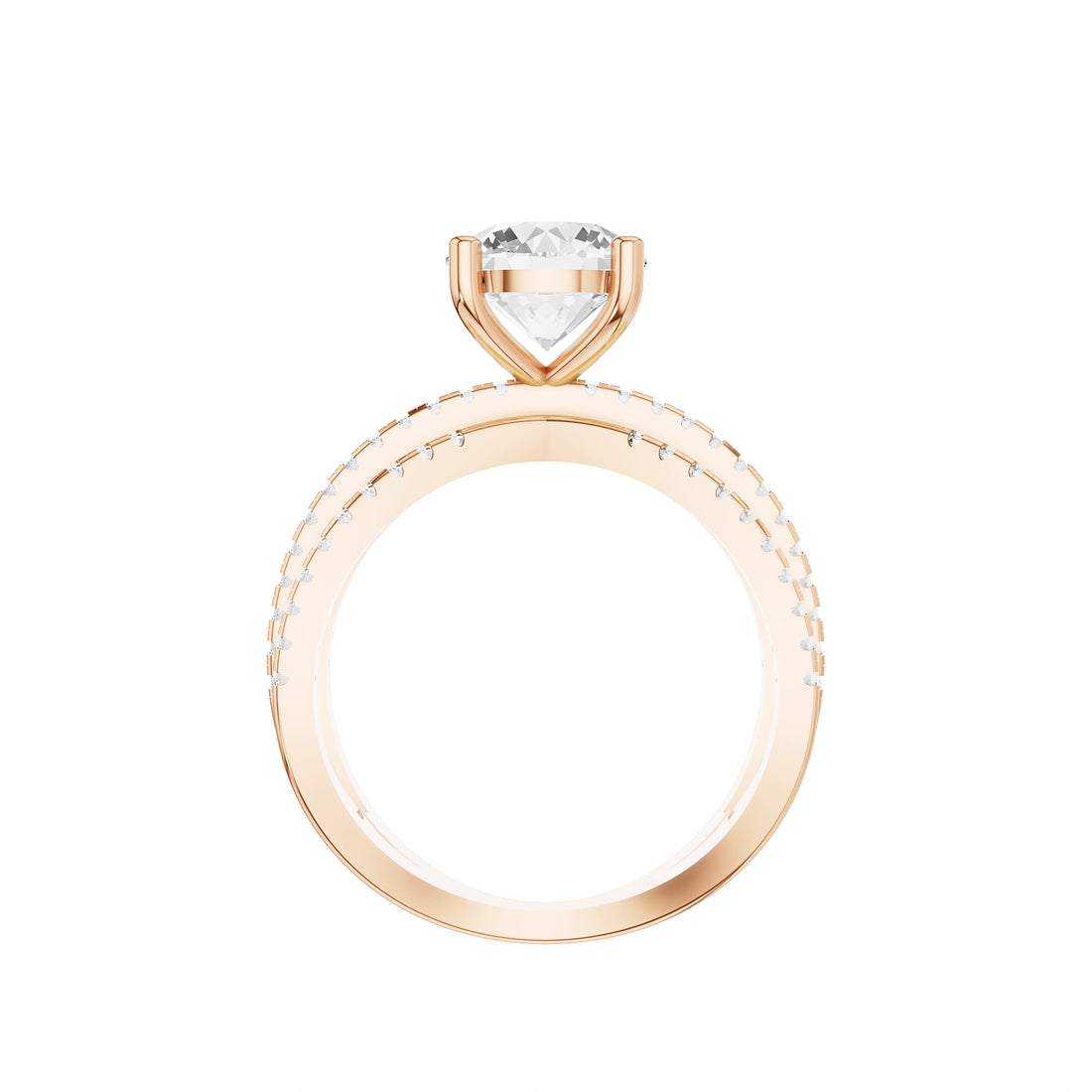 Odette Round Diamond Three Band Ring