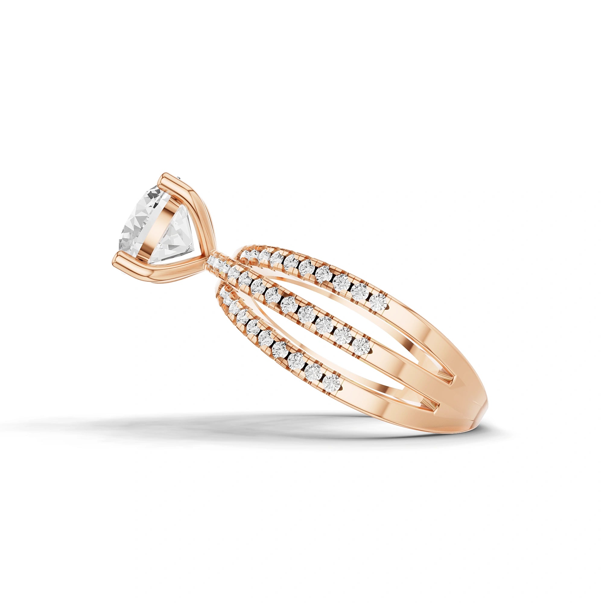 Odette Round Diamond Three Band Ring