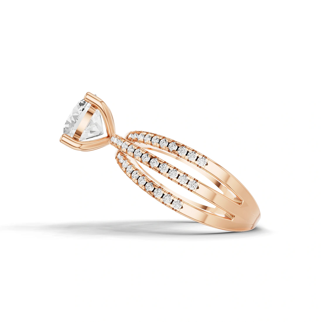Odette Round Diamond Three Band Ring