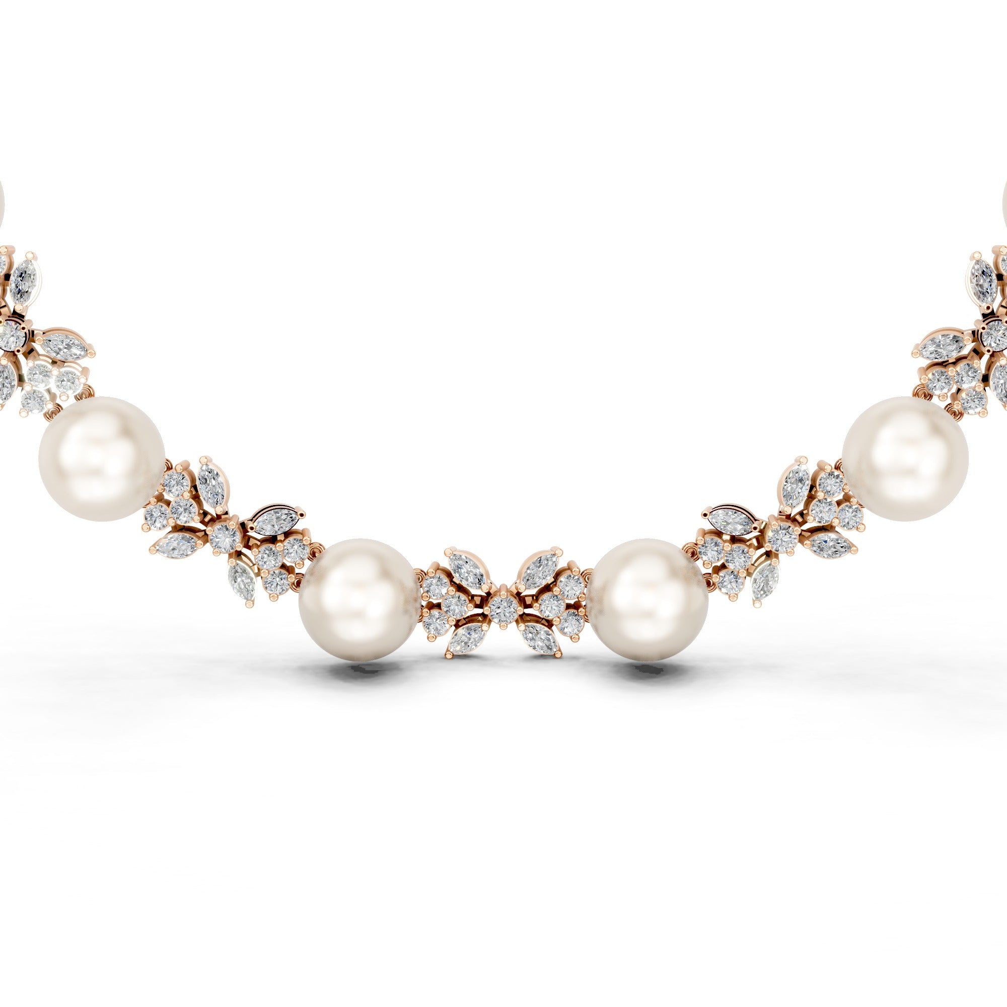 Aphrodite's Grace Pearl Diamond Necklace