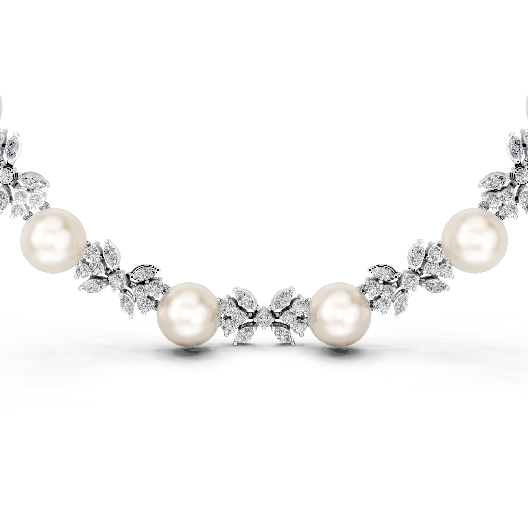 Aphrodite's Grace Pearl Diamond Necklace