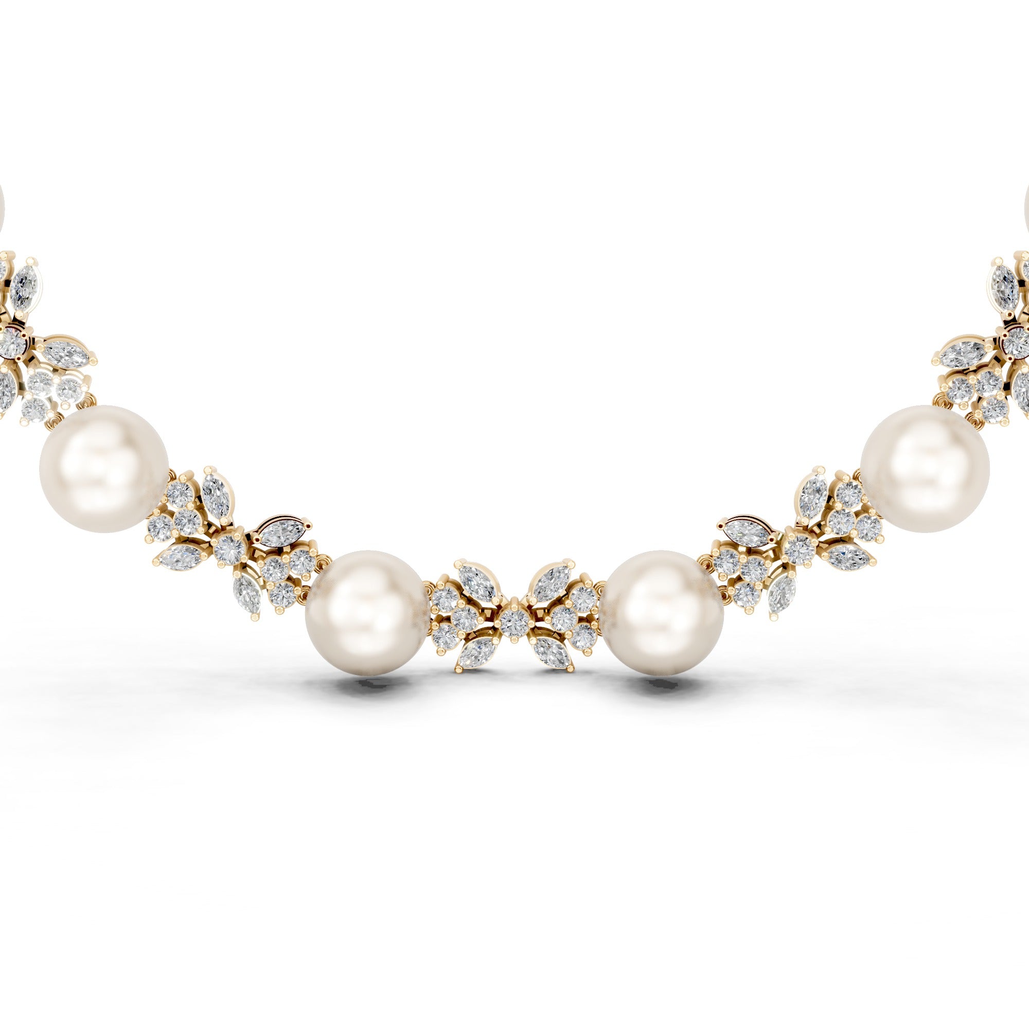 Aphrodite's Grace Pearl Diamond Necklace