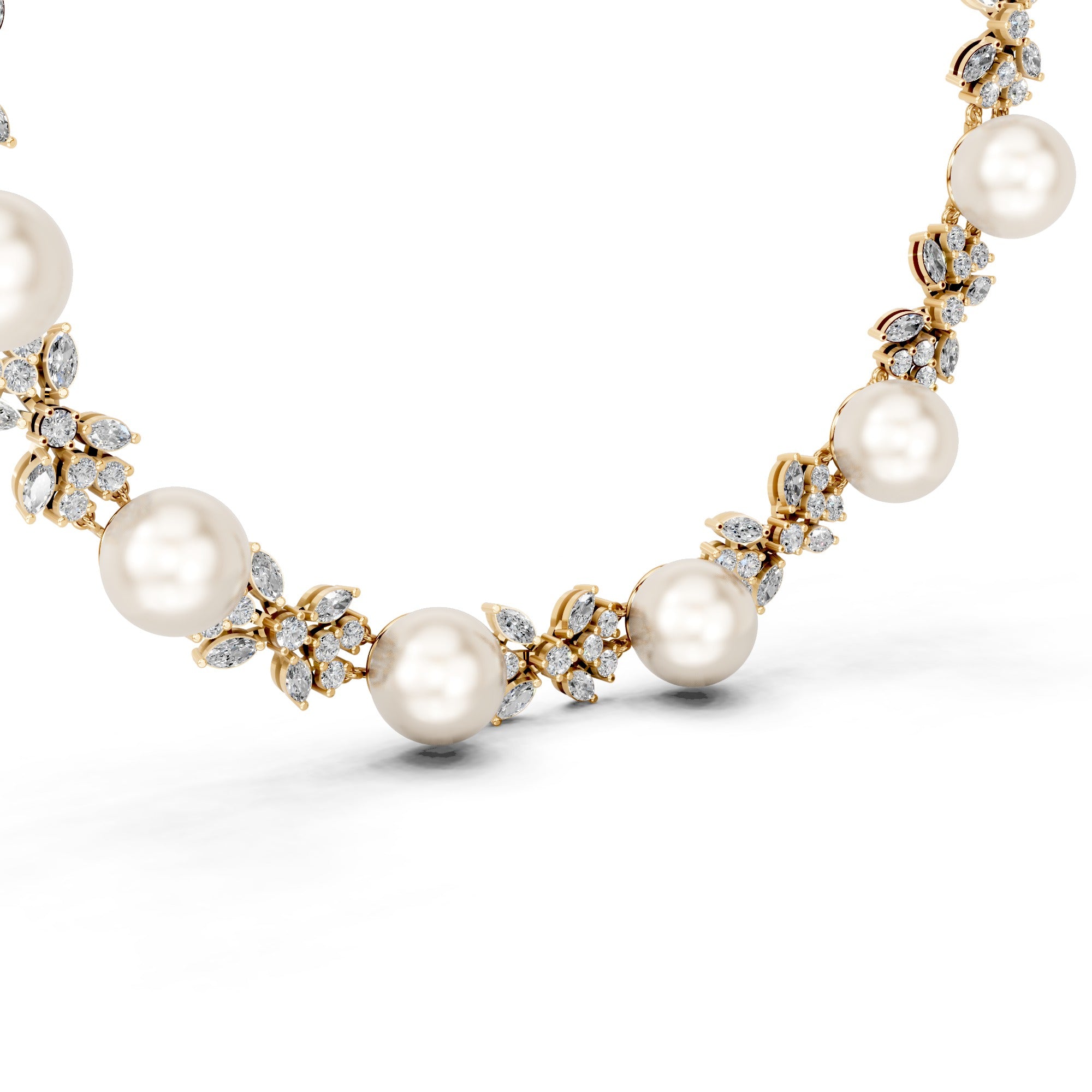 Aphrodite's Grace Pearl Diamond Necklace