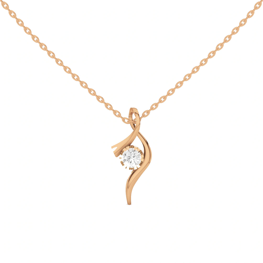 Lyra Round Diamond Twist Pendant (Without Chain)