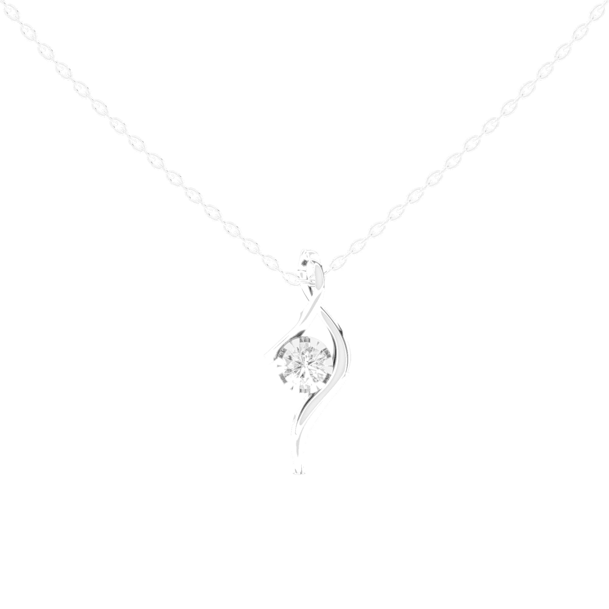 Lyra Round Diamond Twist Pendant (Without Chain)