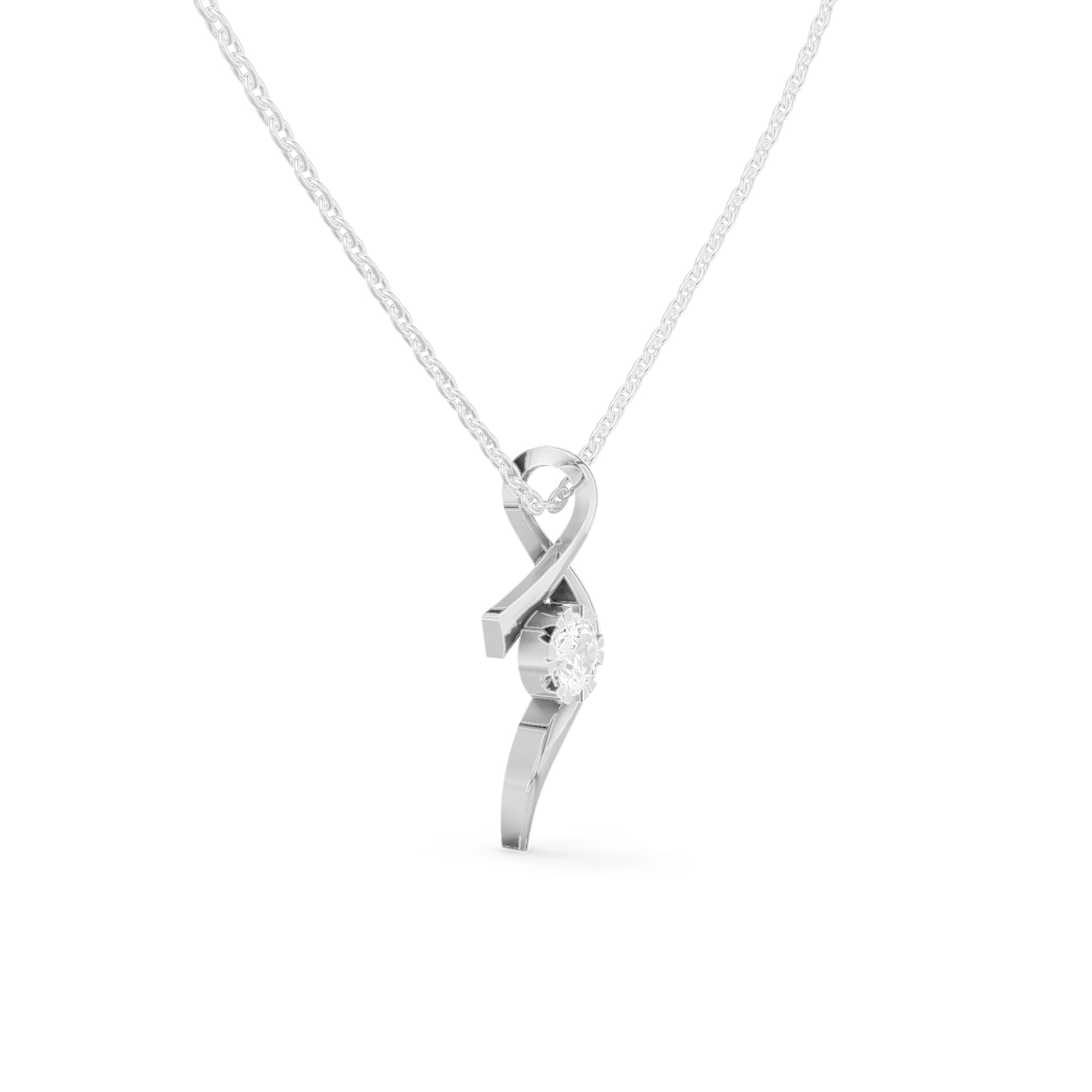 Lyra Round Diamond Twist Pendant (Without Chain)