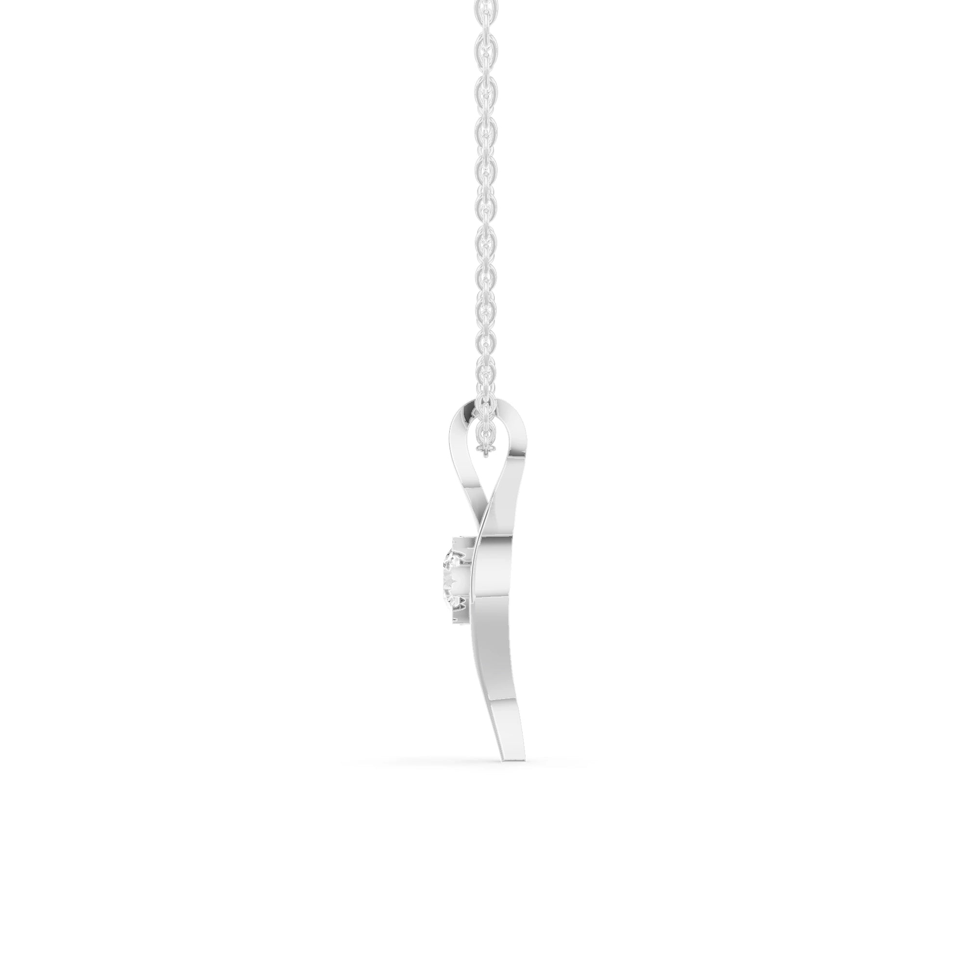 Lyra Round Diamond Twist Pendant (Without Chain)